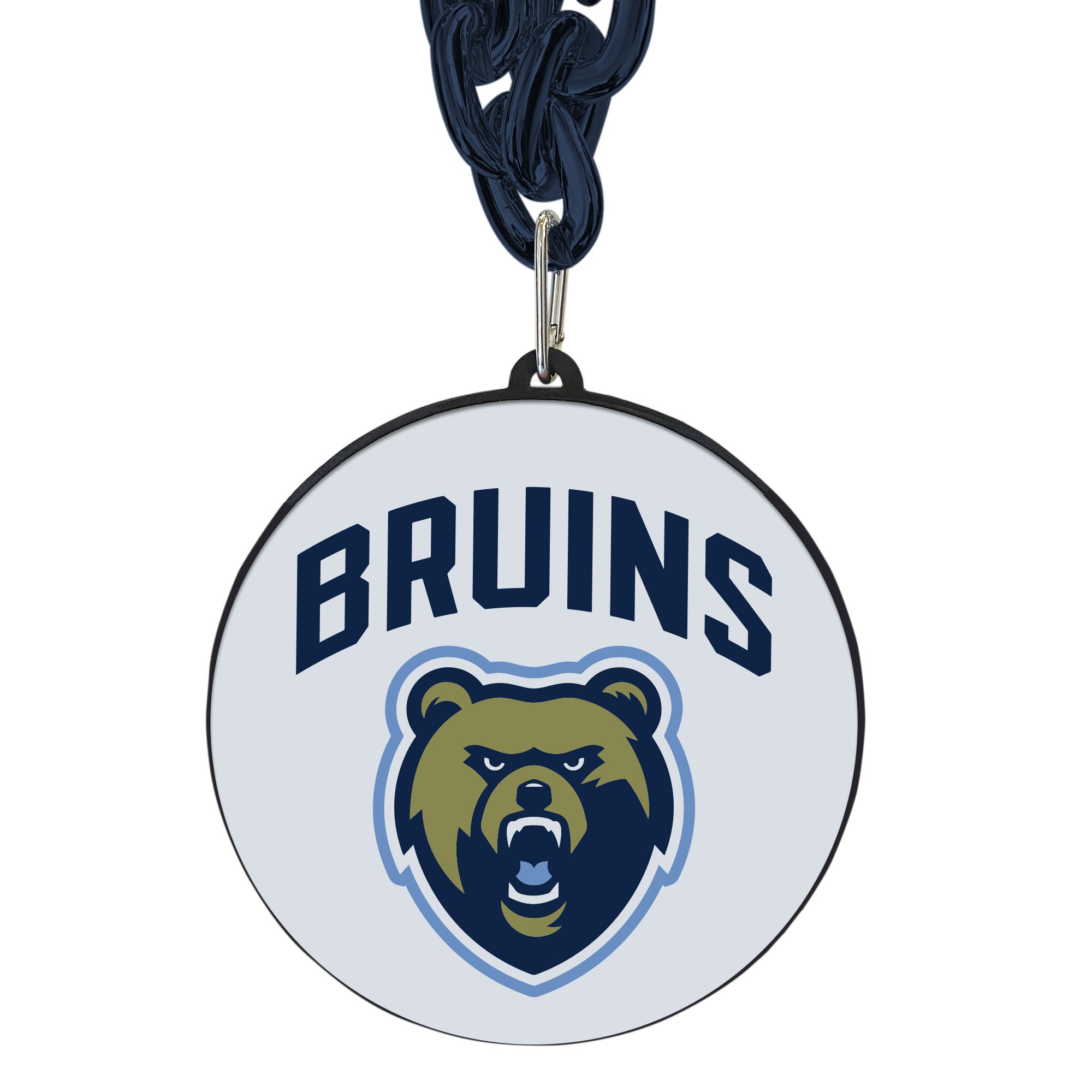Overszied Gameday Navy Chain w/ Foam Round Medallion - Bear Head