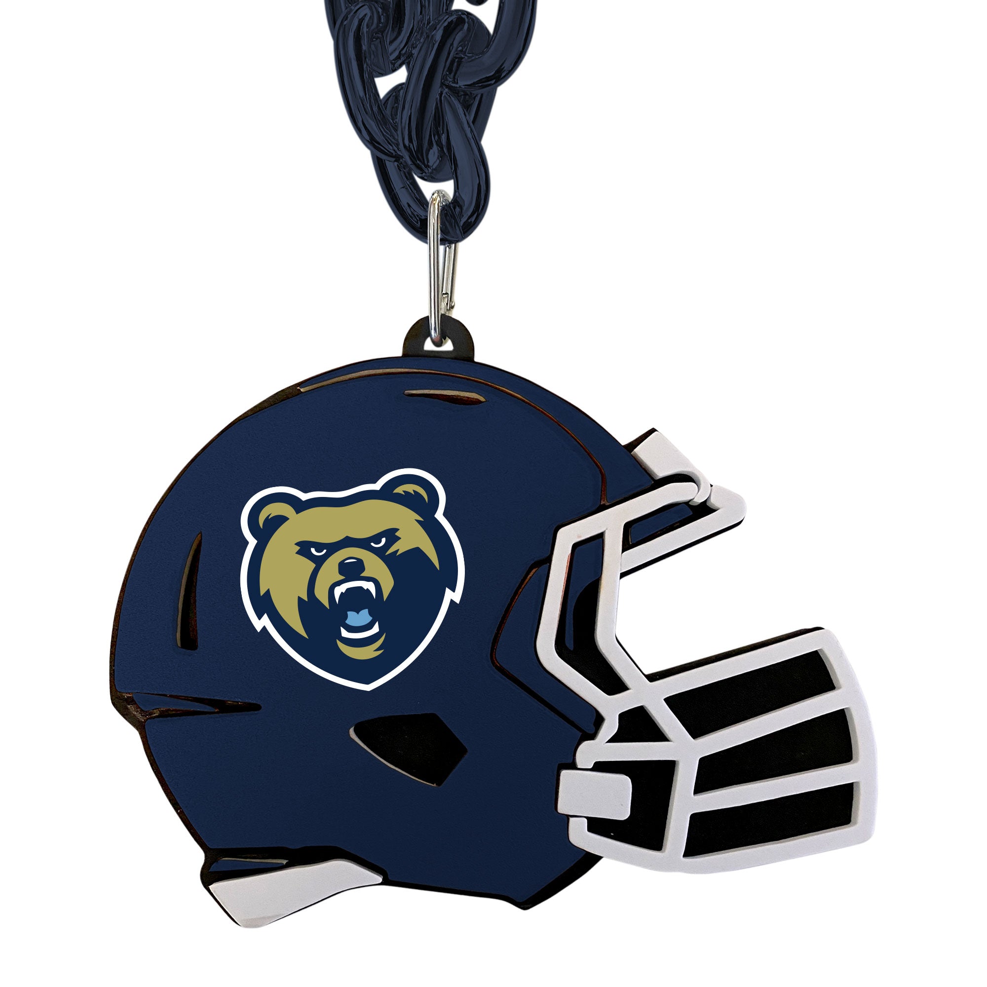 Overszied Gameday Navy Chain w/ Foam Helmet Medallion