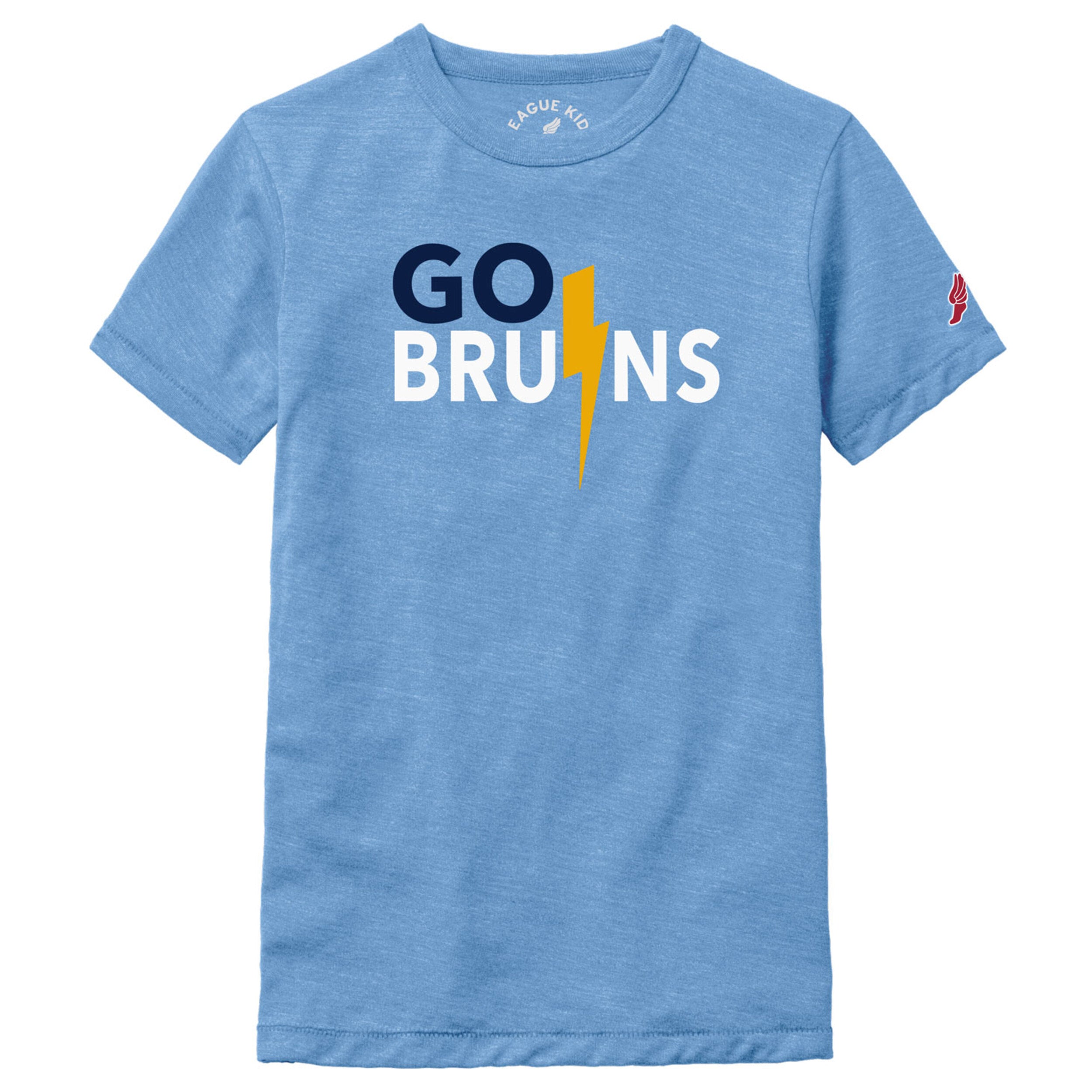 Girls' League Light Blue Tee - GO BRUINS/Bolt