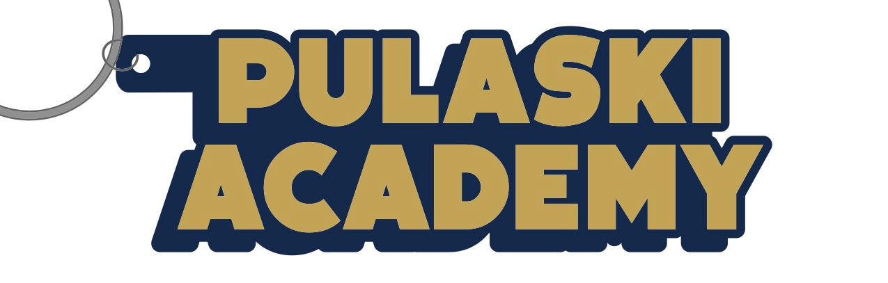 Acrylic Key Tag - Navy/Gold - PA