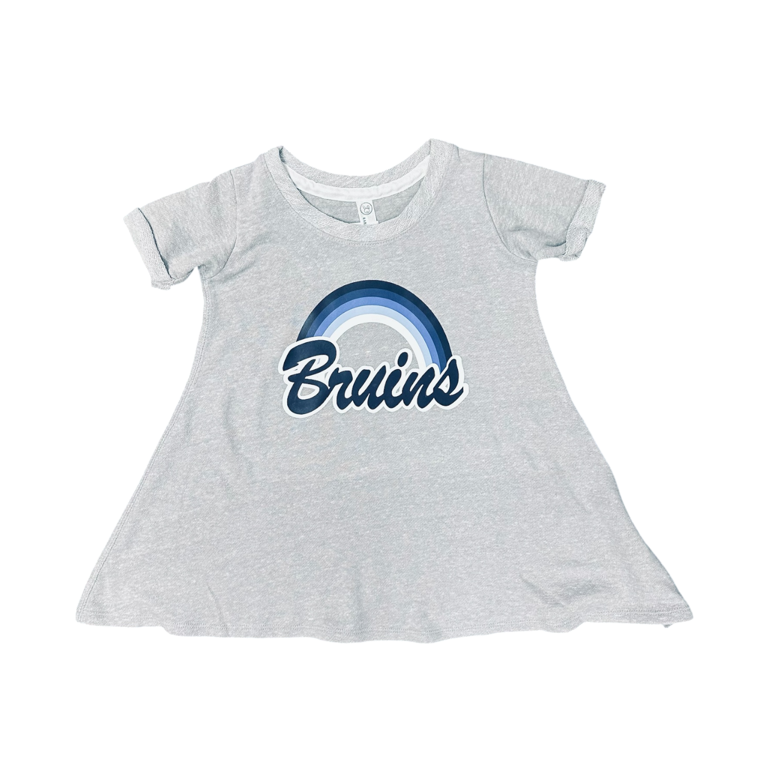 Toddler Girls' Rabbit Skins Grey French Terry Dress-Rainbow/Bruins