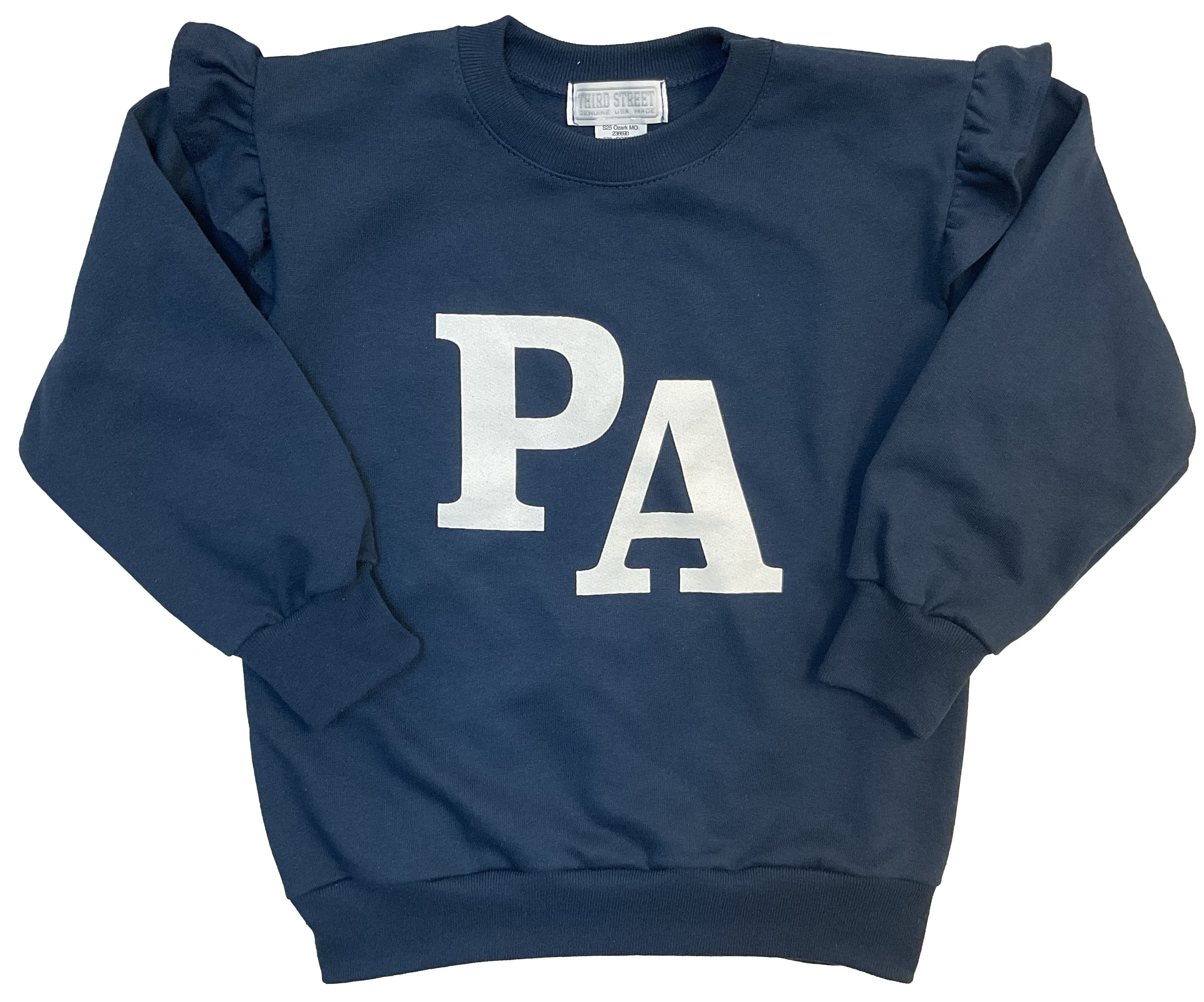 Toddler Girls' Third Street Ruffled Fleece Navy Crew - PA