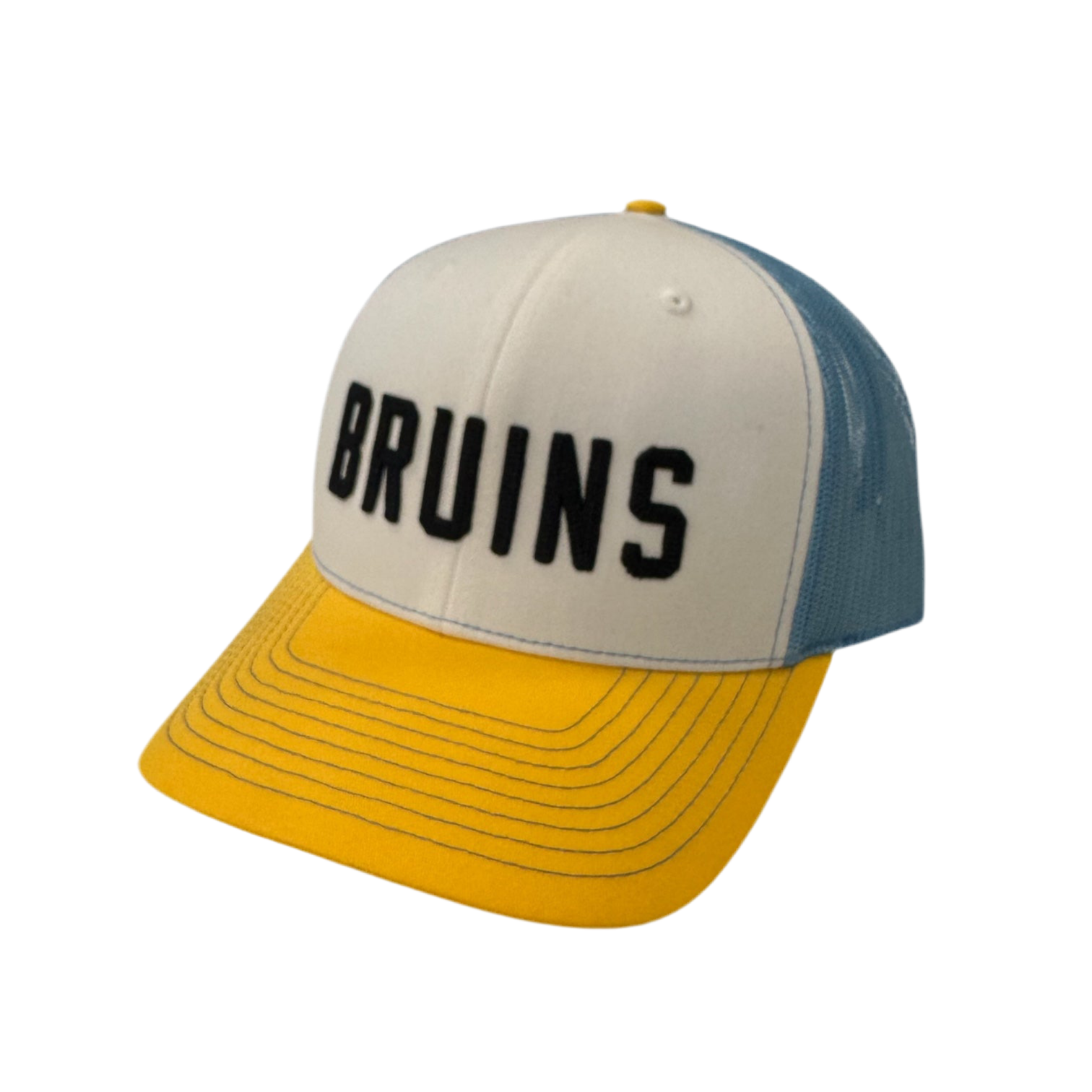 Richardson Retro White, Gold, Light Blue Trucker - BRUINS