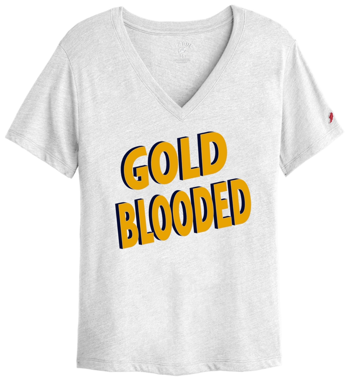 Women's League Intramural Boyfriend V Tee - White - Gold Blooded
