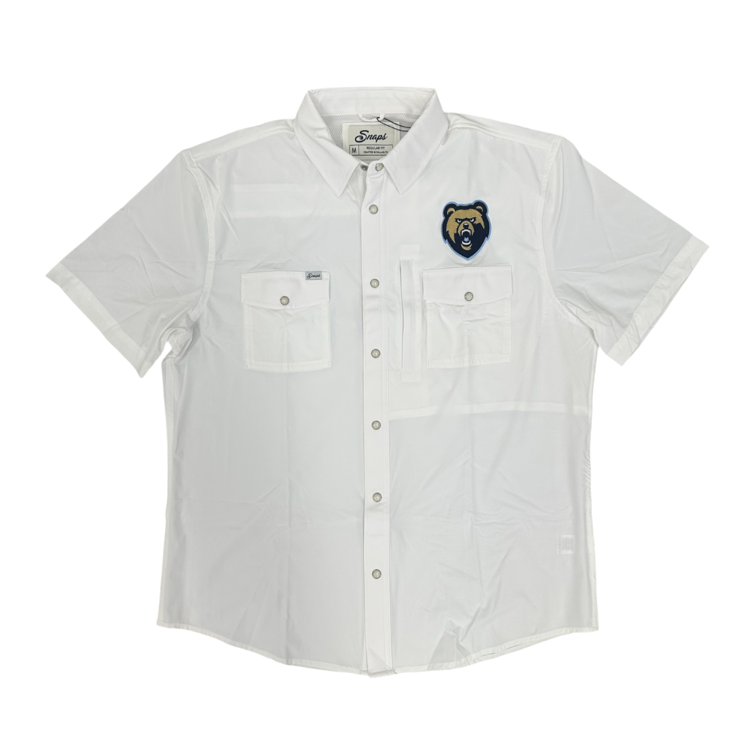 Snaps The Traveler White Short Sleeve - Bear Head