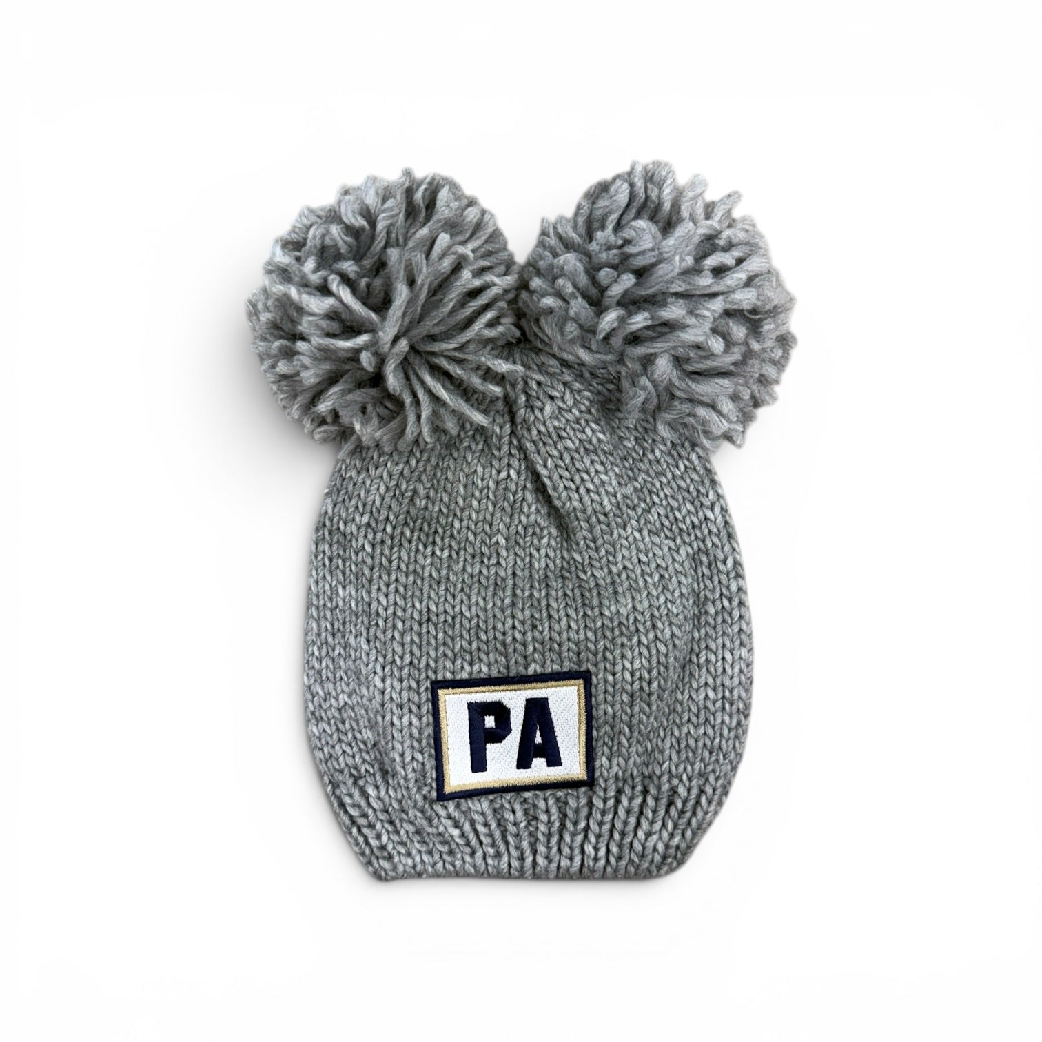 Youth Rey JR Heather Grey Pom Beanie - PA Patch