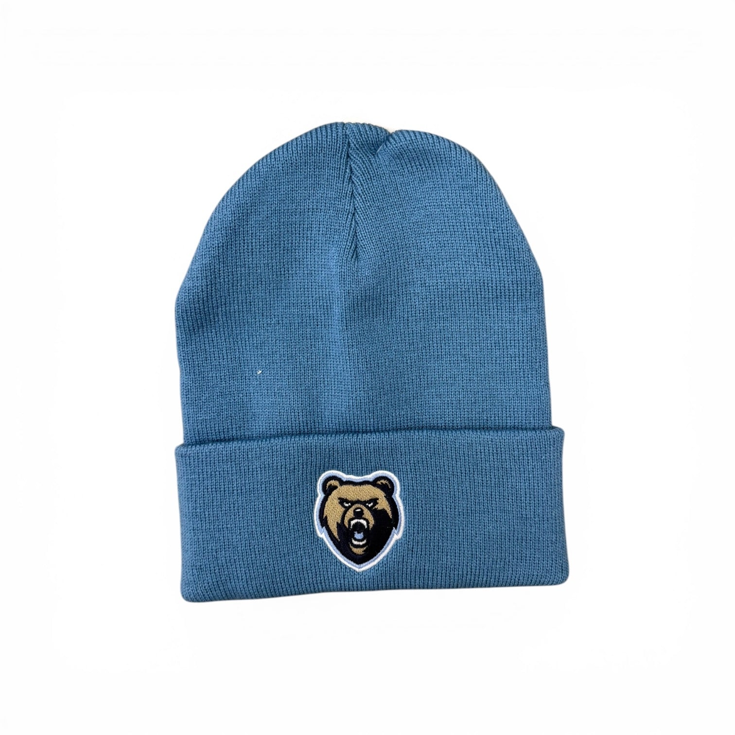 Youth North Pole JR Carolina Blue Cuff Beanie - Bear Head Patch