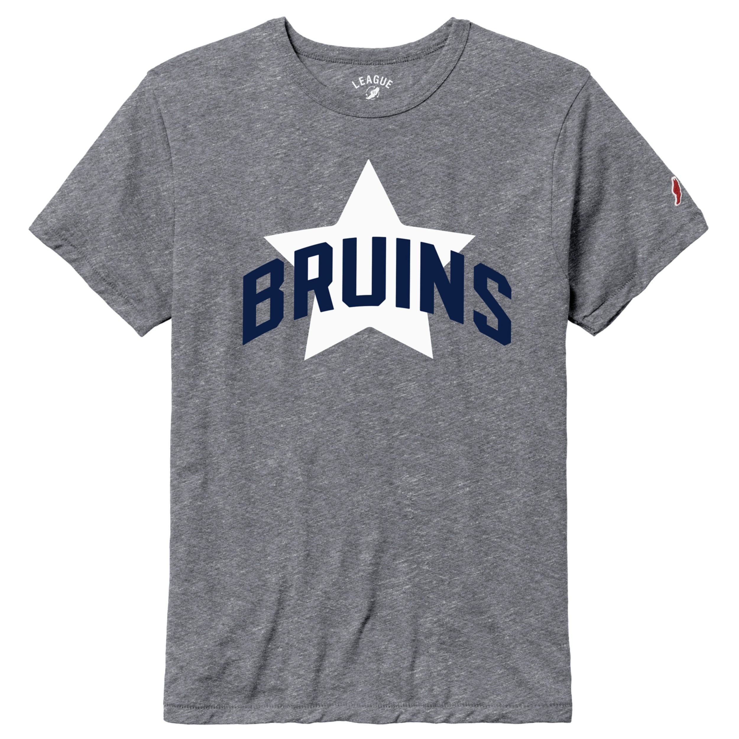 Women's League Heather Grey Tee - Star w/ Arched BRUINS