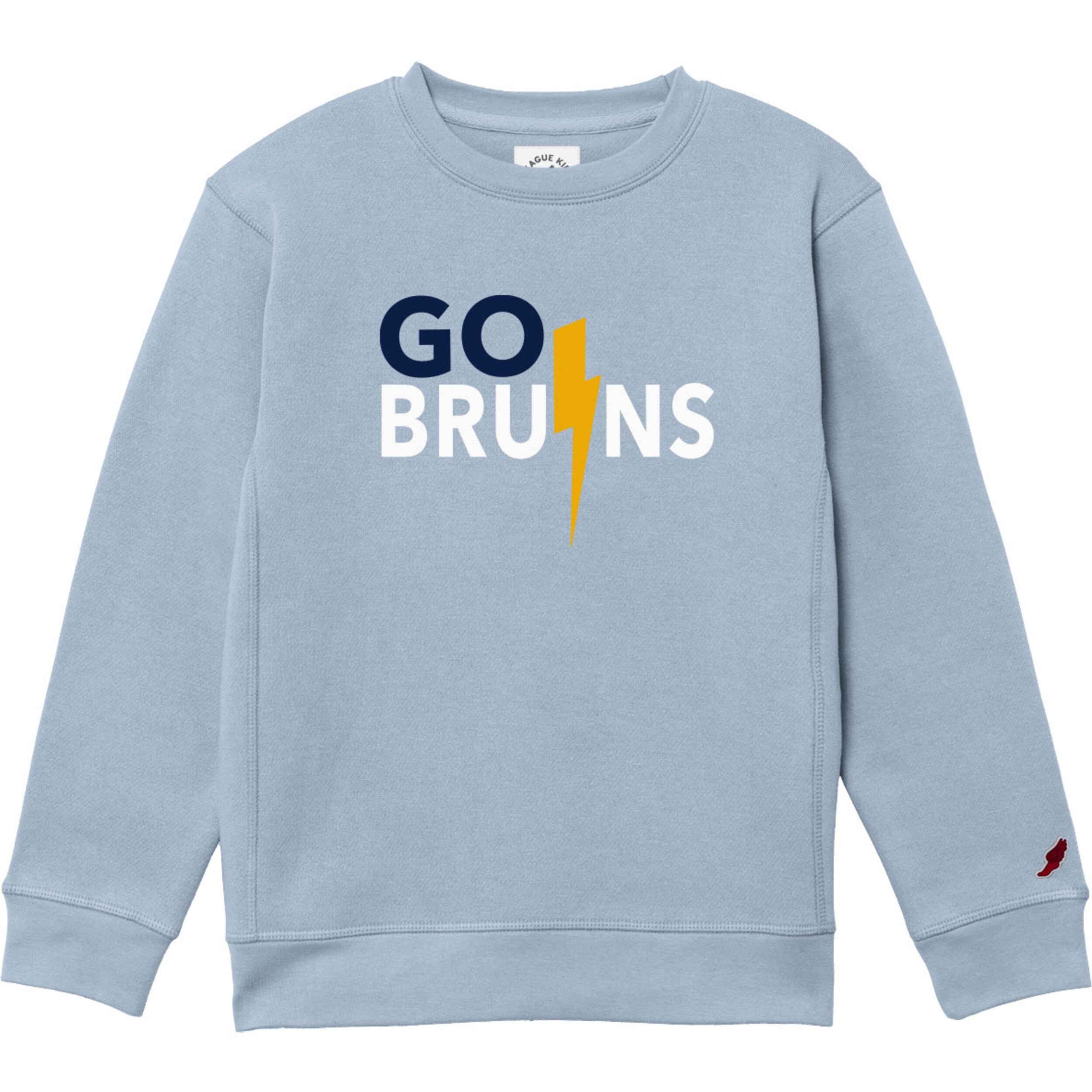 Girls' League Blue Fog Fleece Crew - GO BRUINS/Bolt