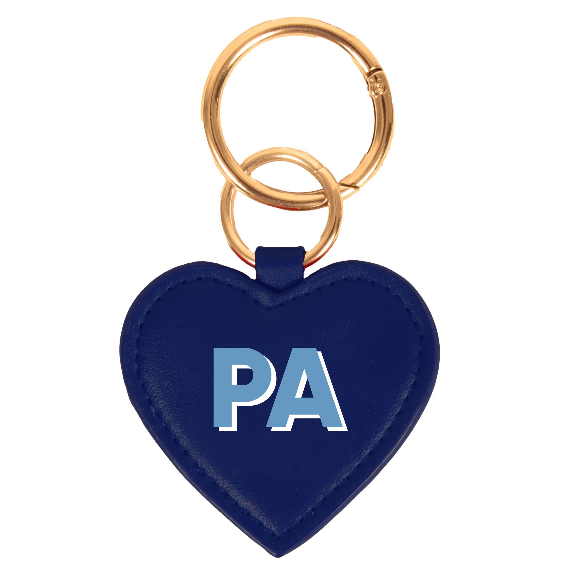 Navy Pleather Heart Purse Charm/Key Ring - PA