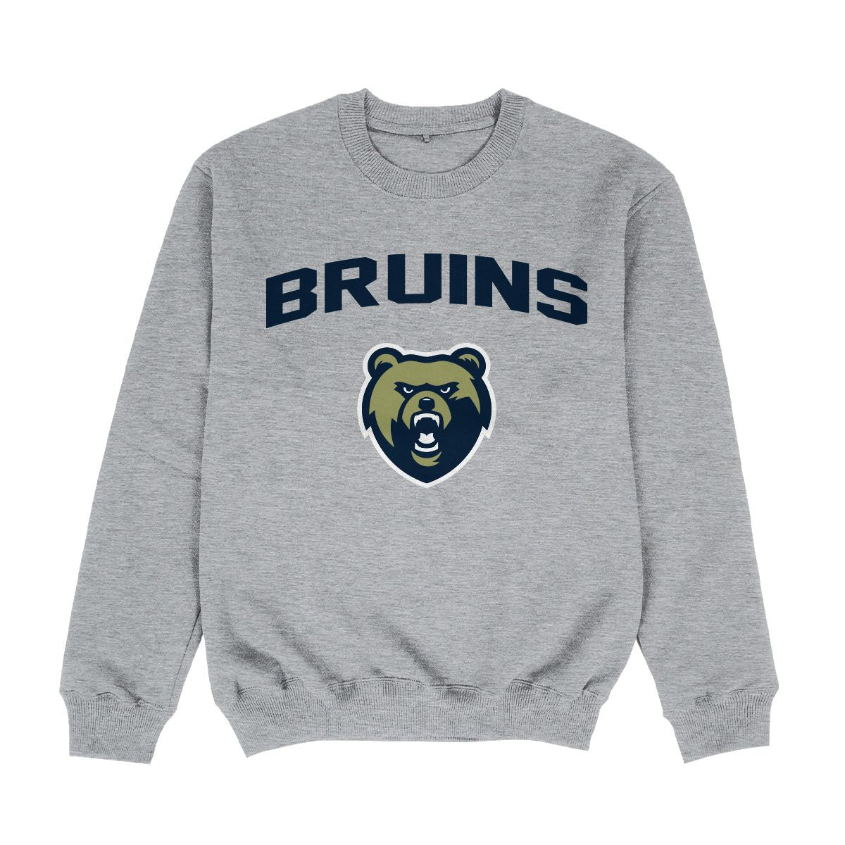 Toddler Boys' Fleece Drifit Grey Crew - BRUINS/Bear Head