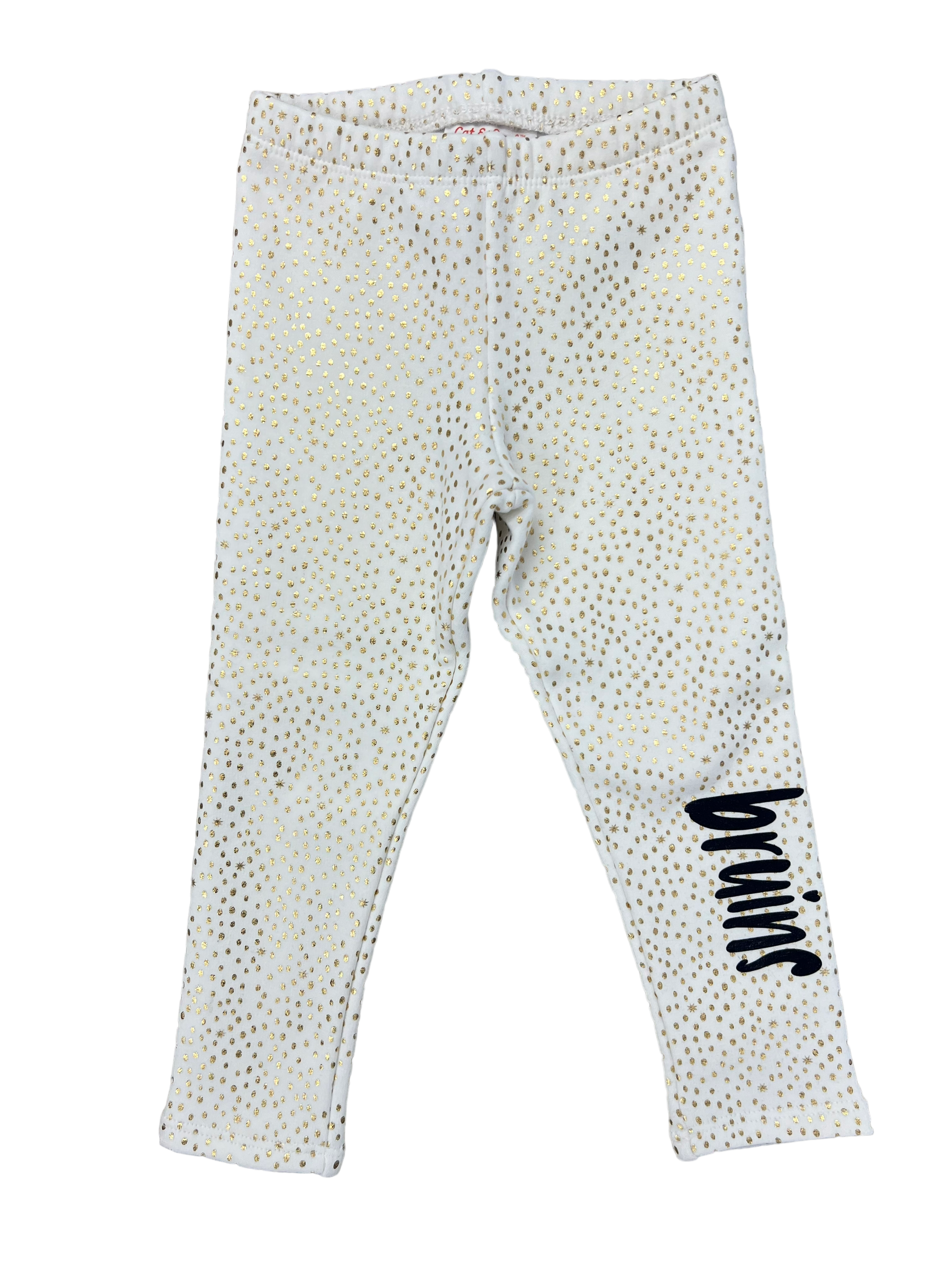 Toddler Girls' Cozy Lined Legging-Gold Dot/BRUINS