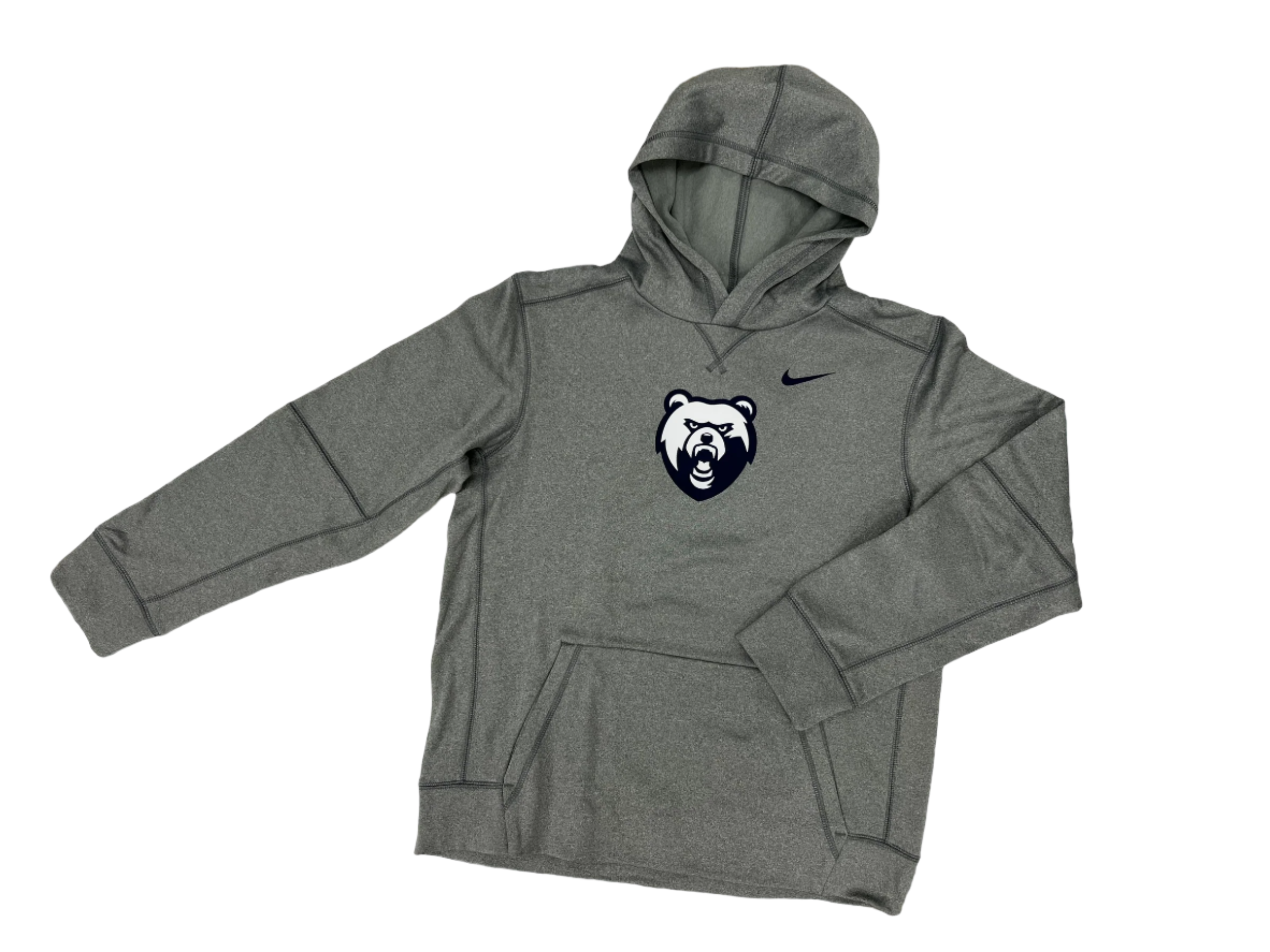 Boys' Nike Therma PO Hoody - Dk Hthr - BearHead