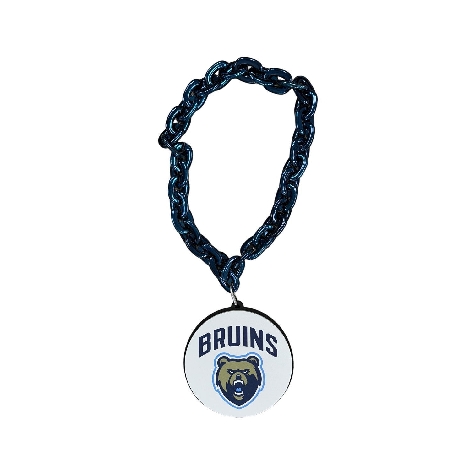 Overszied Gameday Navy Chain w/ Foam Round Medallion - Bear Head