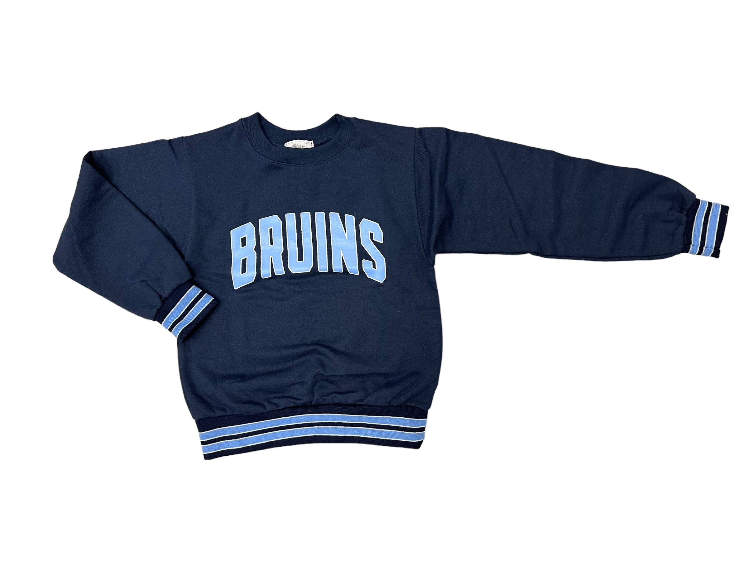 Girls' 3rd Street Crew w/ Striped Cuffs & Waistband - BRUINS