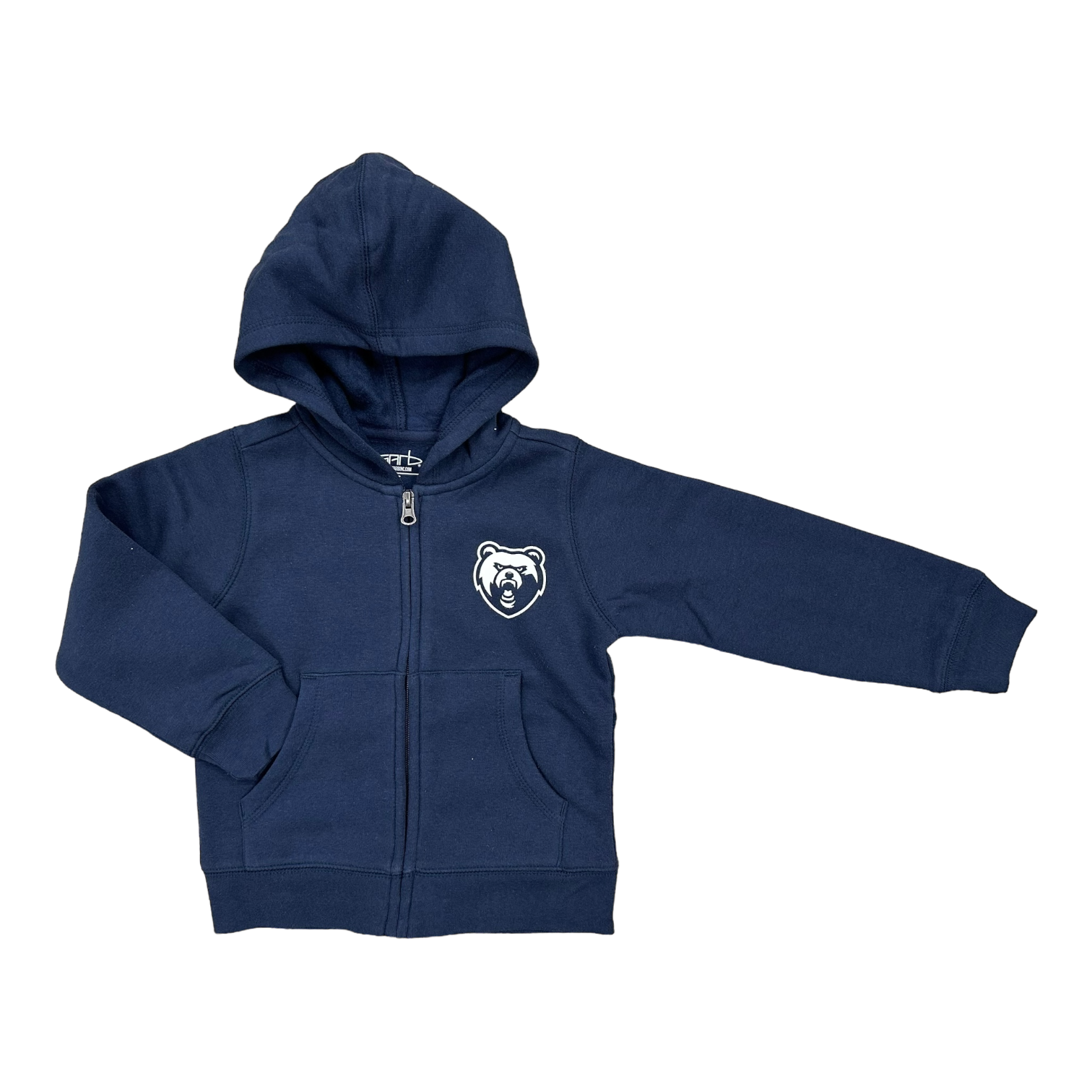Toddler Full Zip Navy Hoodie - Bear Head