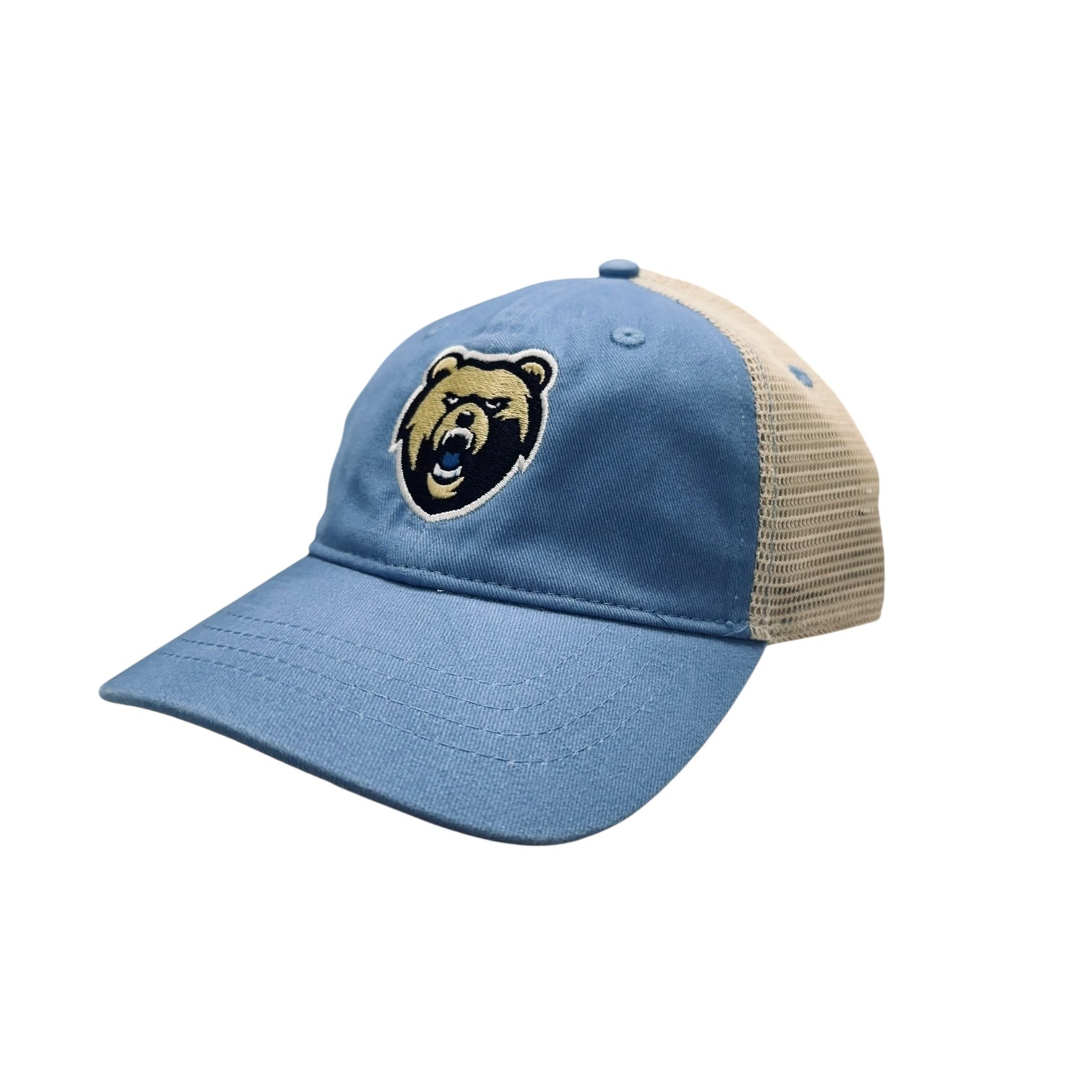 Youth Light Blue Trucker Hat - Bear Head
