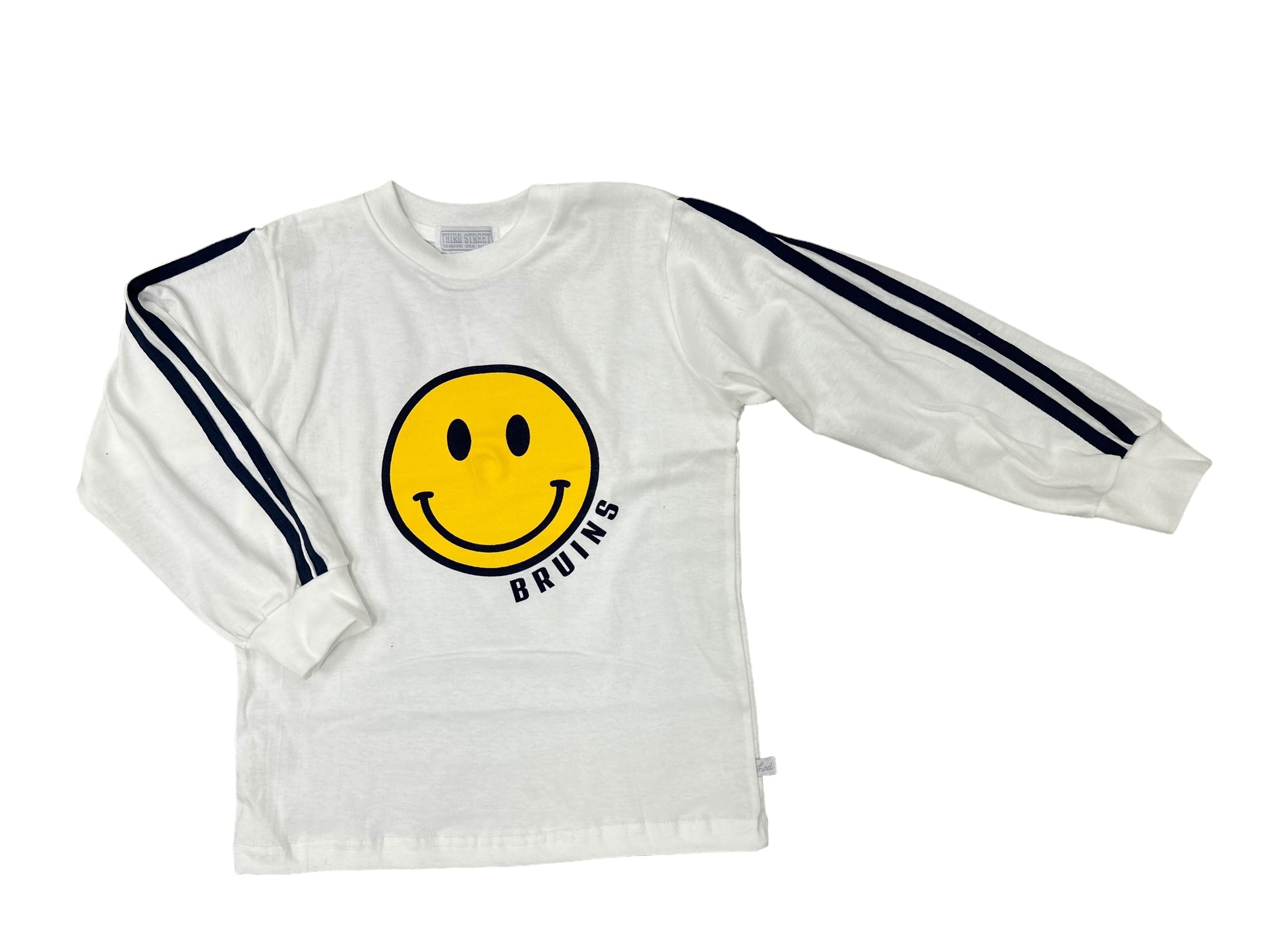Girls' 3rd Street Long Sleeve w/ Striped Sleeves - Smiley