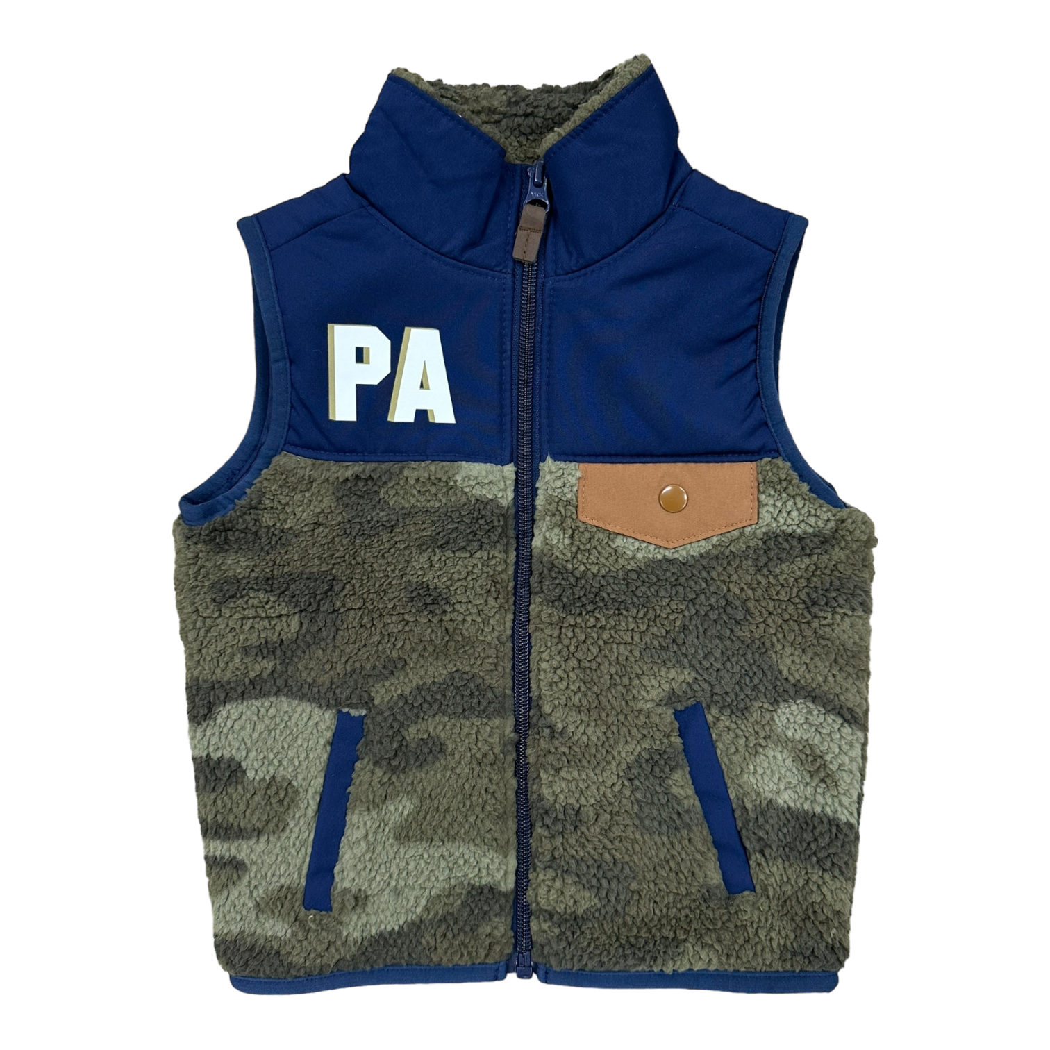 Toddler Boys' Zip-Up Camo Sherpa Vest - PA