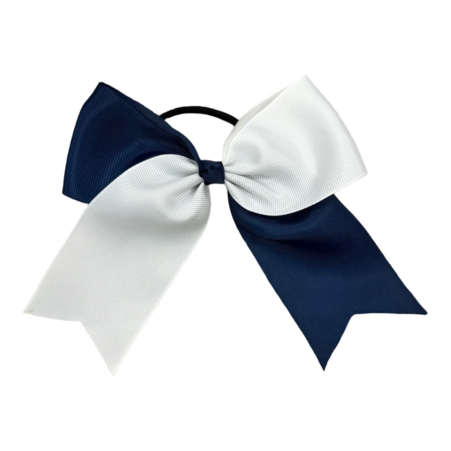 Elastic Hair Bow - Navy White