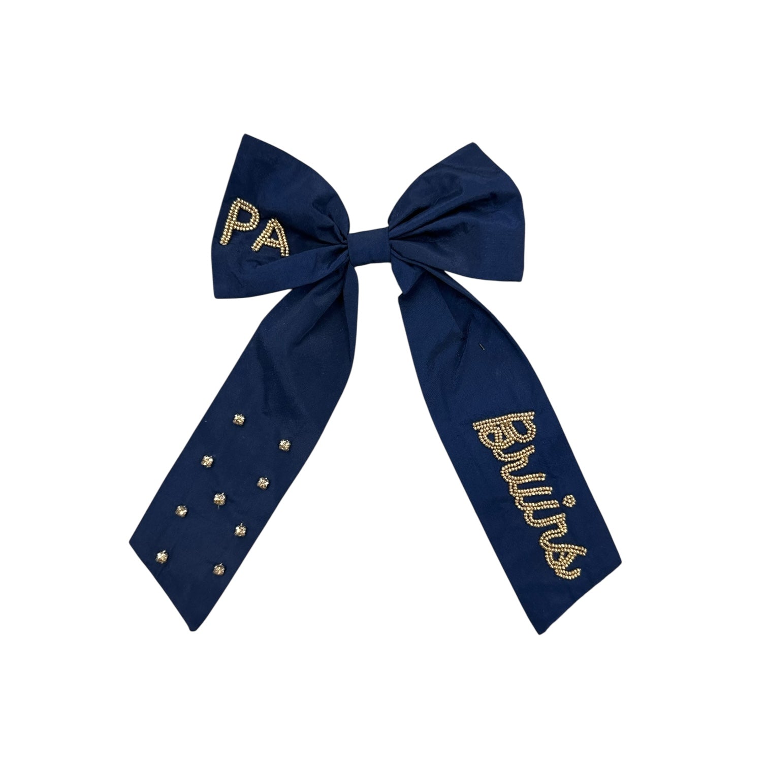 Navy Beaded Bow - Gold PA/Jewels