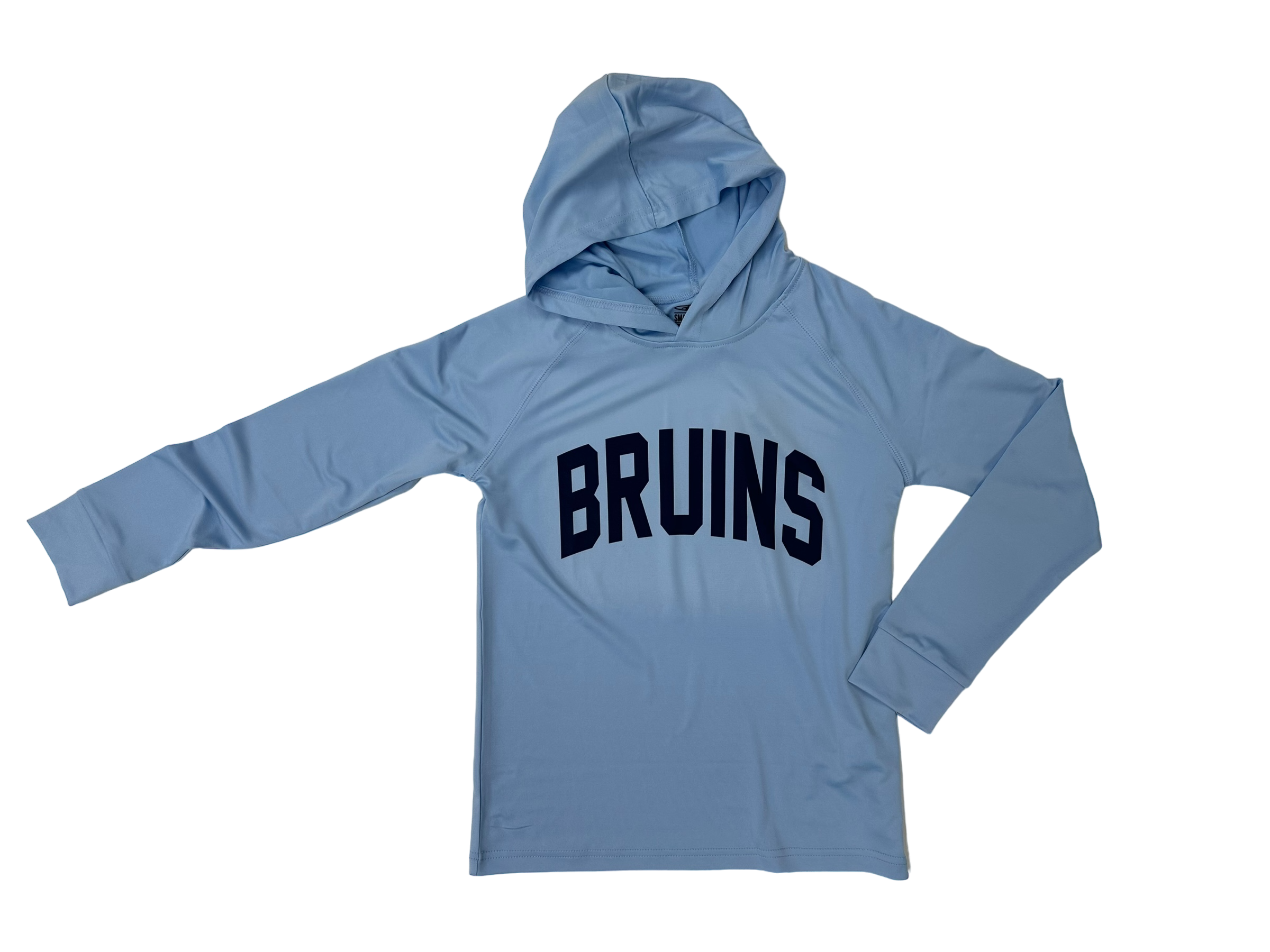 Boys' Long Sleeve Light Blue Drifit Hoodie - BRUINS