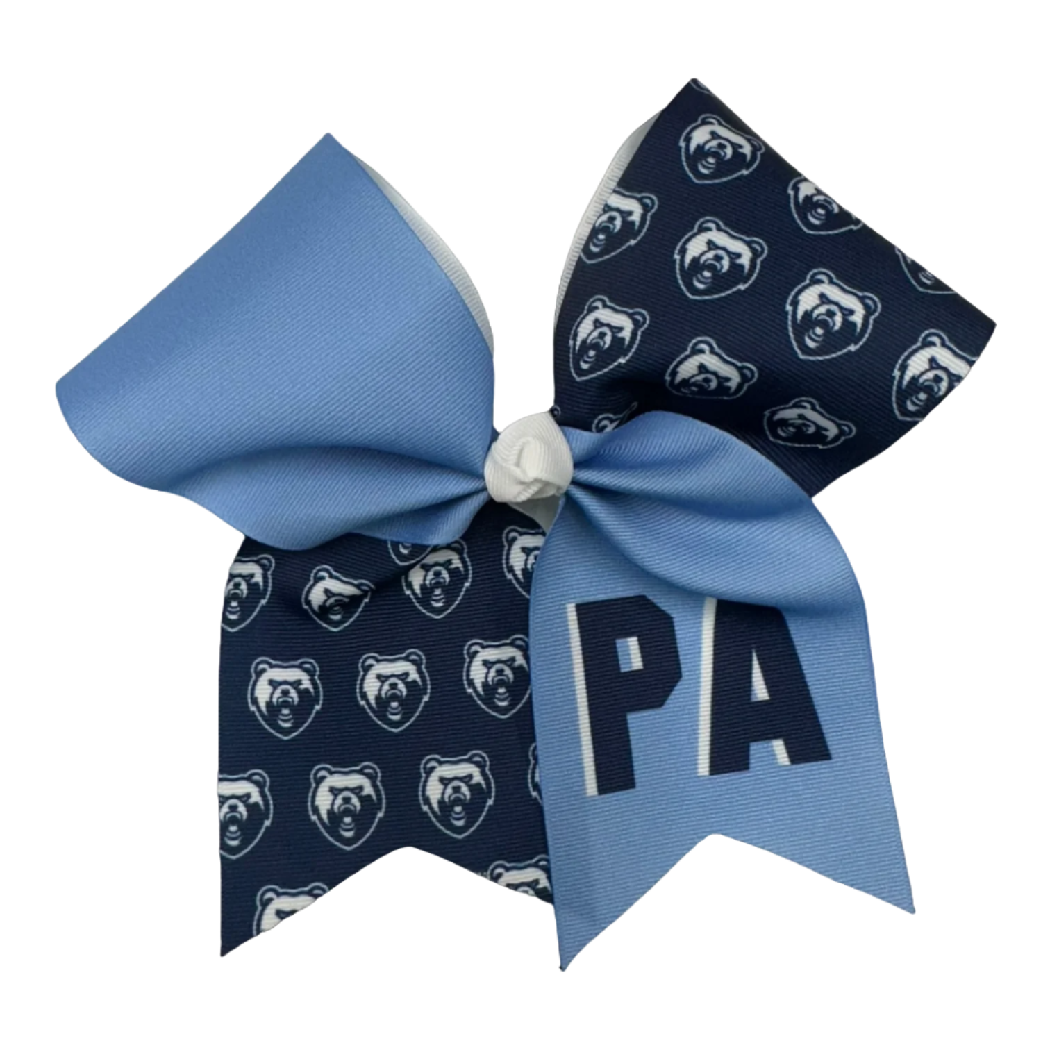 Spirit Cheer Bow Barrette - PA / Bear Head Repeat