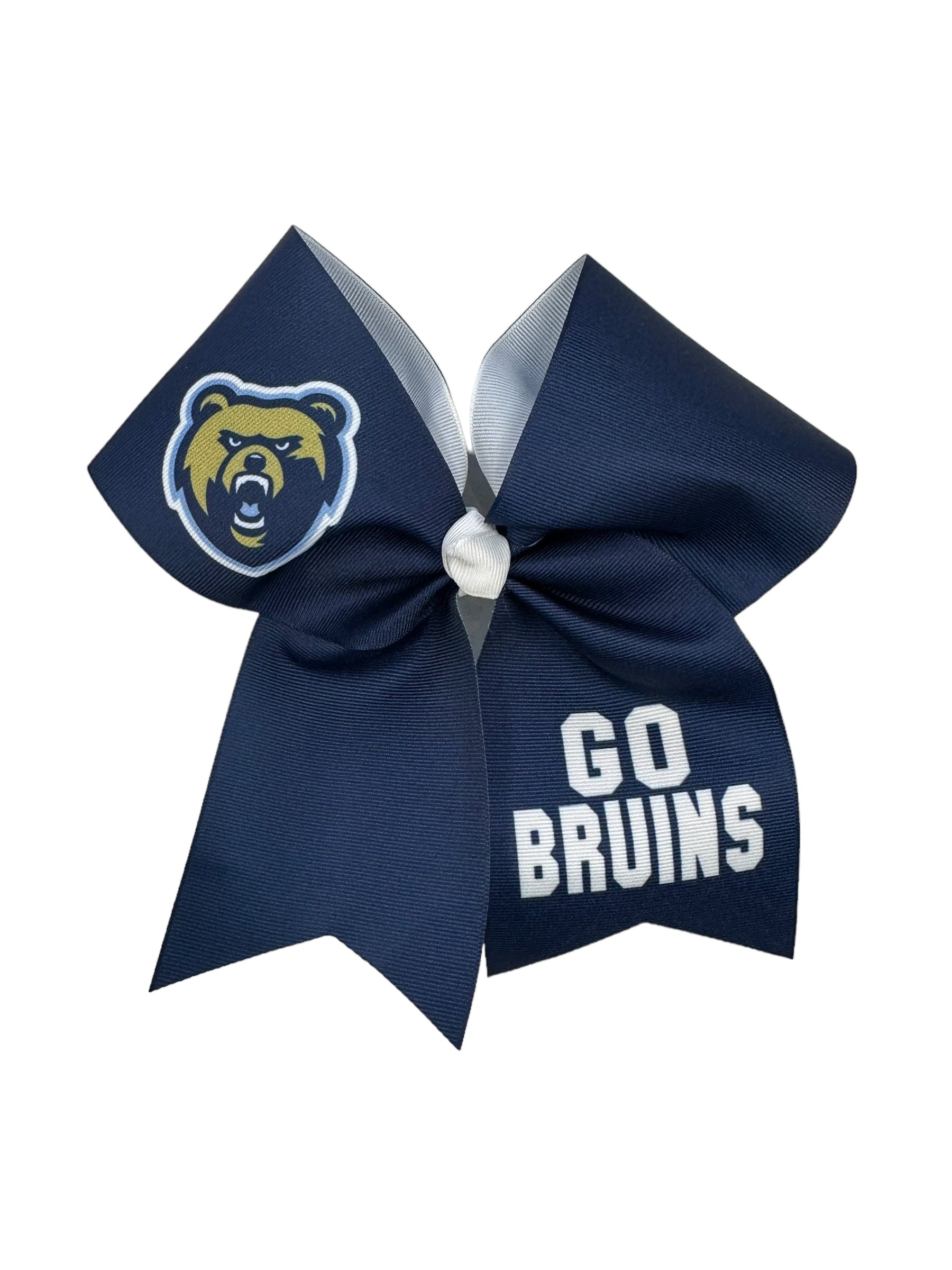 Spirit Big Bow Barrette - Bear Head/GO BRUINS