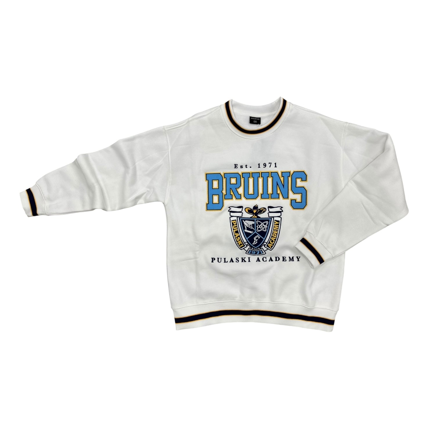 Women's Hype & Vice Premium Crewneck - Pulaski Academy/Crest Full Appliqué