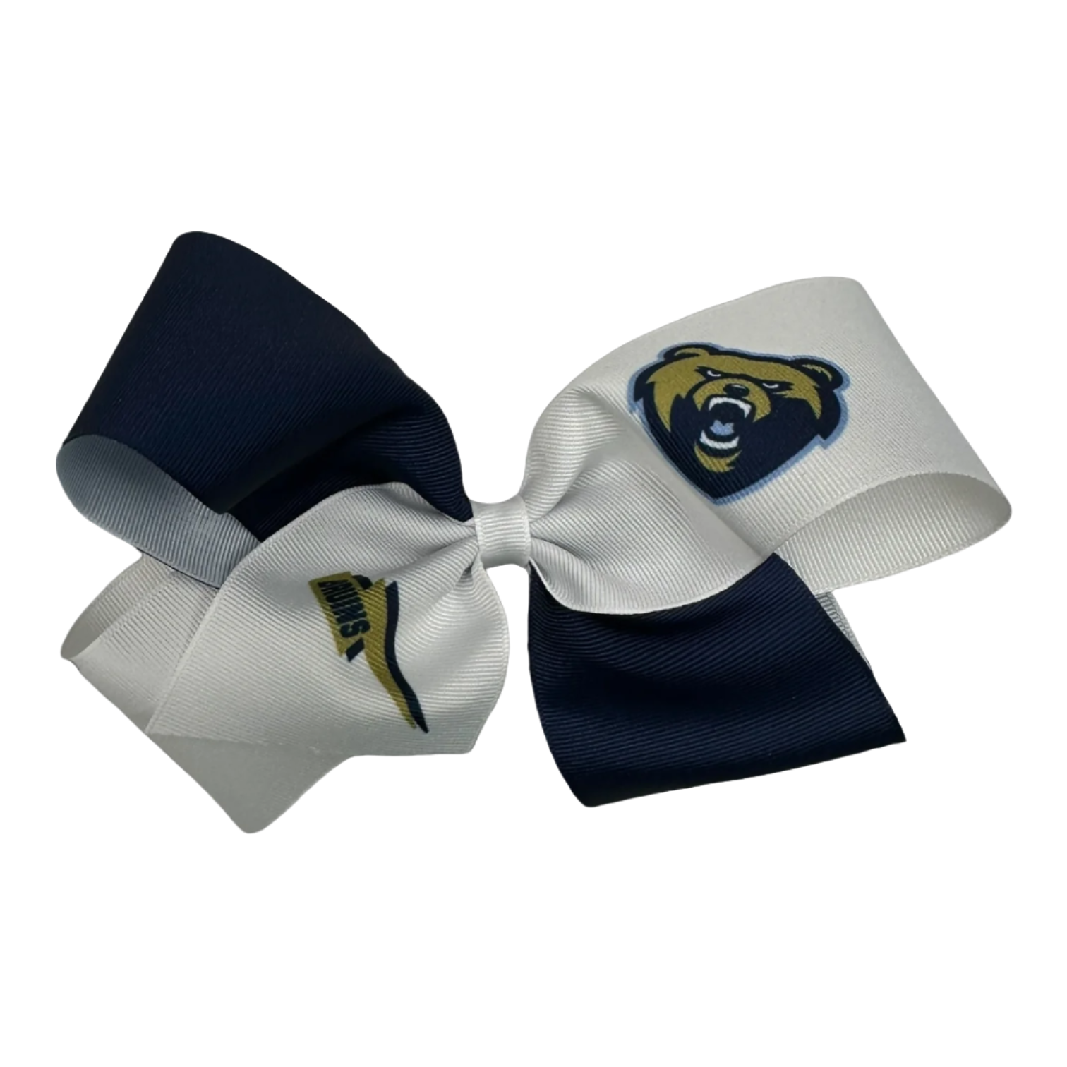 Spirit Cheer Bow Barrette (Medium) - Bear Head / Bolt