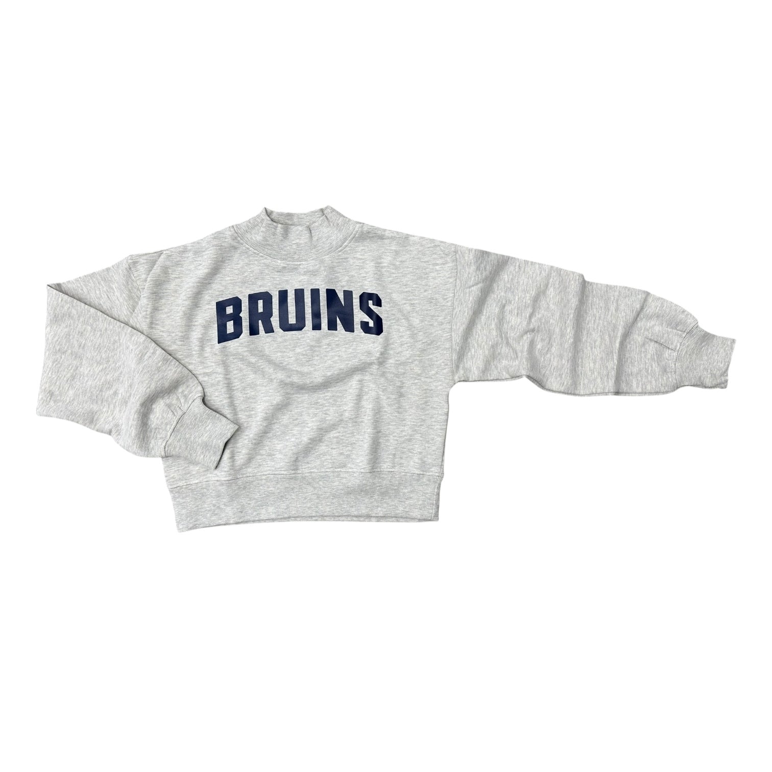 Women's Chicka-D Heather Grey Mock Neck Crew - BRUINS