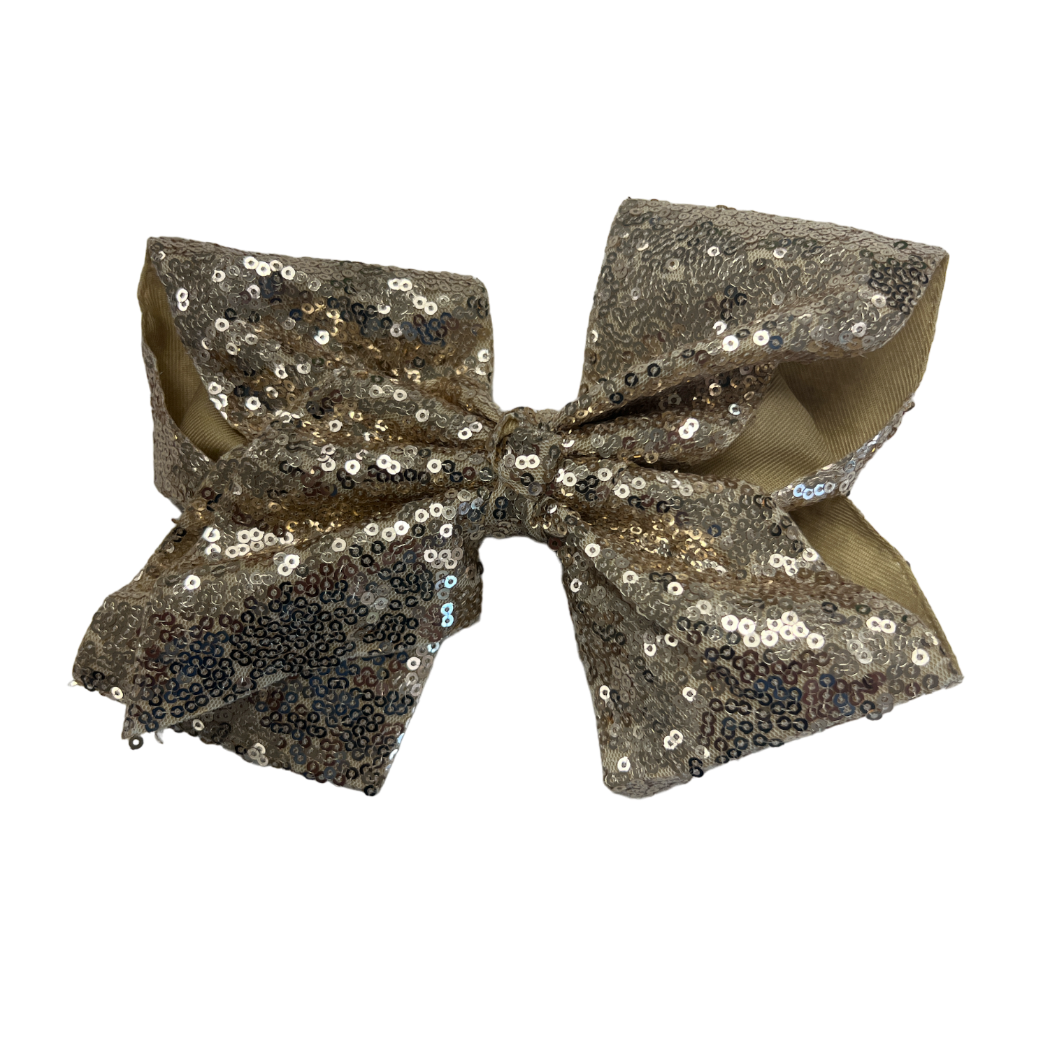 Sequin Oversized Hair Bow - Champagne