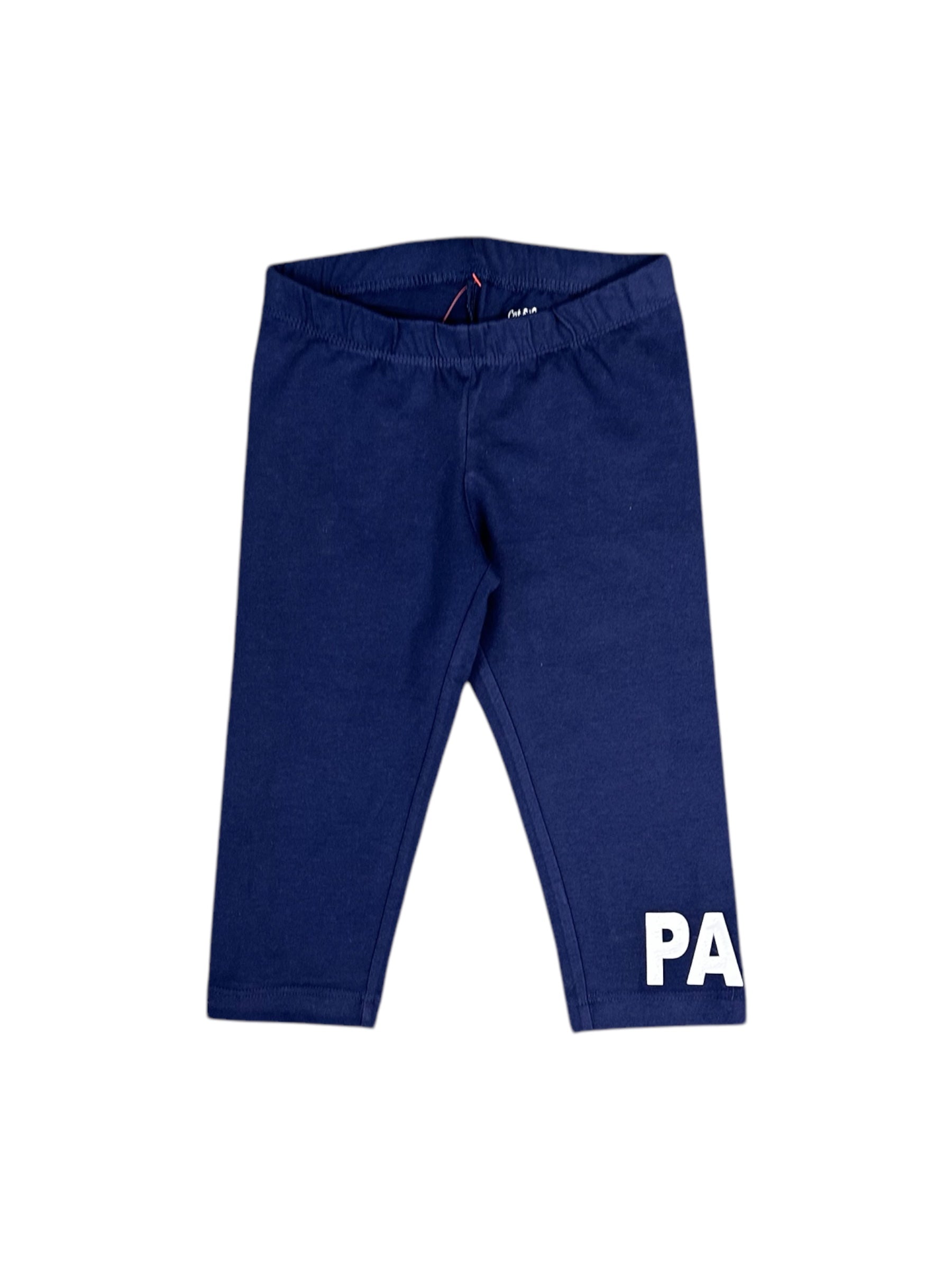 Girls' Cotton Capri Navy Leggings - PA