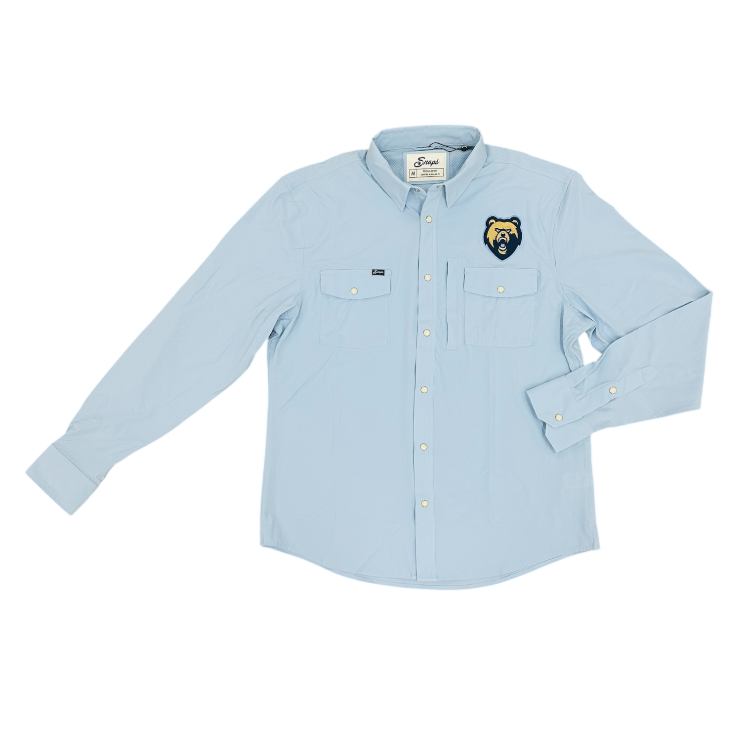 Snaps The Traveler Light Blue Long Sleeve - Bear Head
