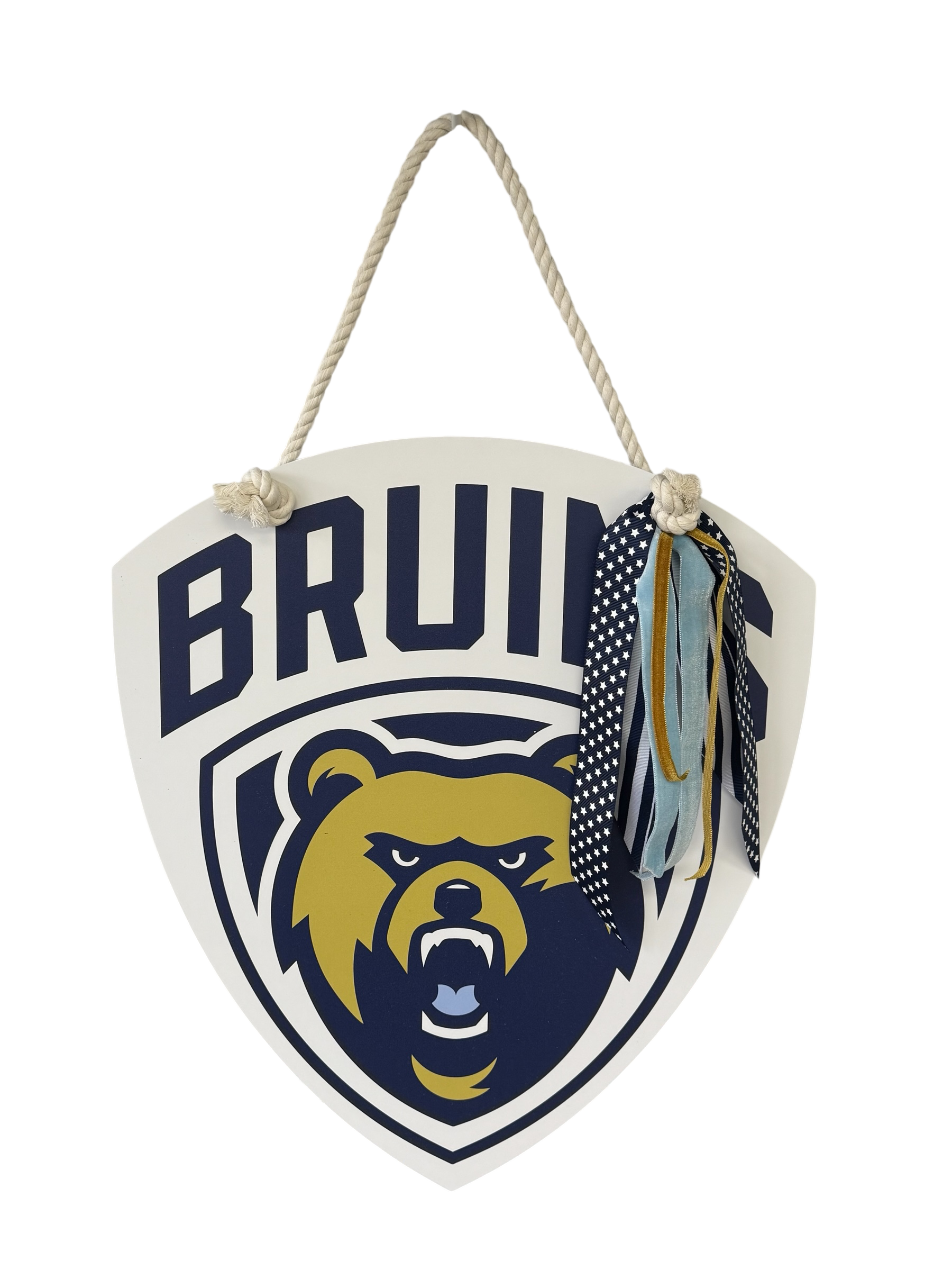 Door Hanger with Ribbon- BRUINS over Bear Shied (Waterproof) (18" X 21")