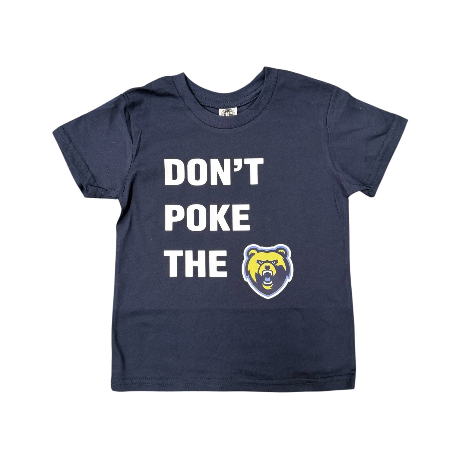Toddler US Blanks Navy Crewneck Tee - DON'T POKE THE BEAR