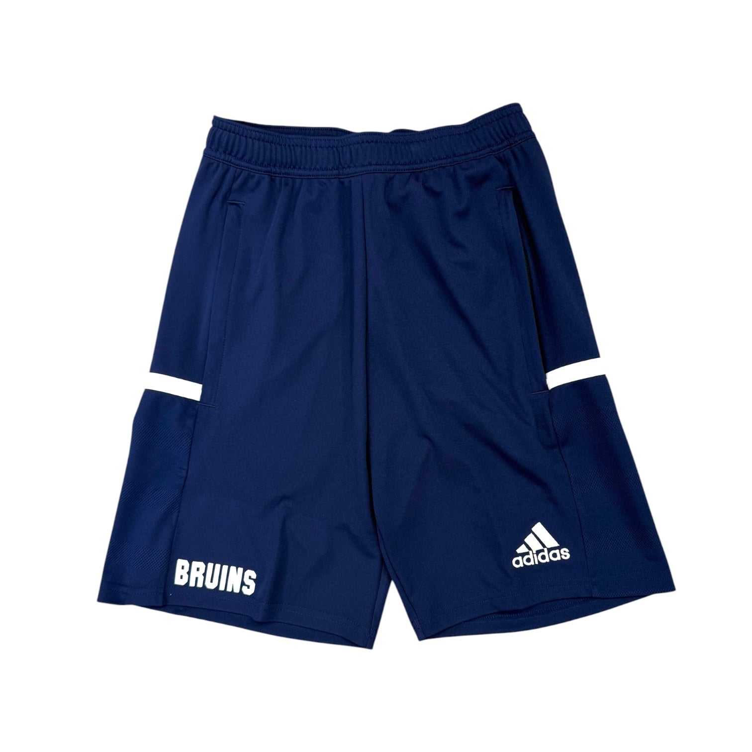 Men's Adidas Squad Navy Shorts w/ Zipper Pockets - BRUINS
