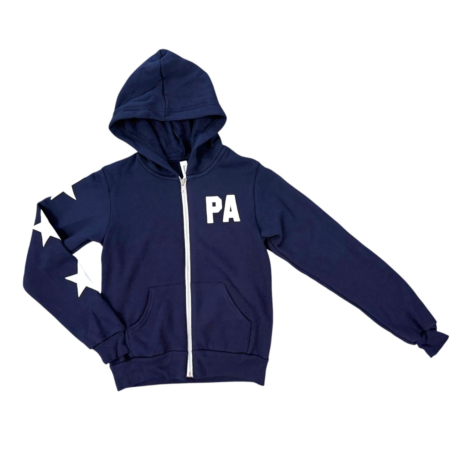 Girls' Navy B + C Full Zip - PUFF Stars/PA