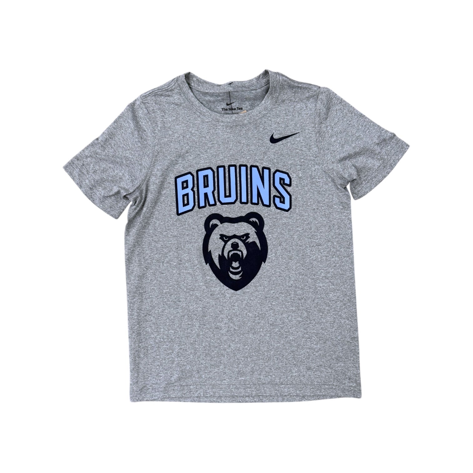 Boys' Nike Legend SS Dark Heather Tee - Arched BRUINS over Bear Head