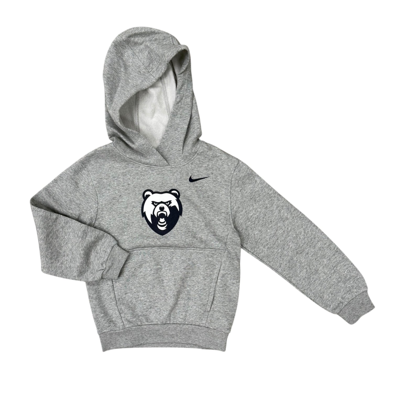 Boys' Nike Cotton Club Fleece Grey Hoody - Bear Head