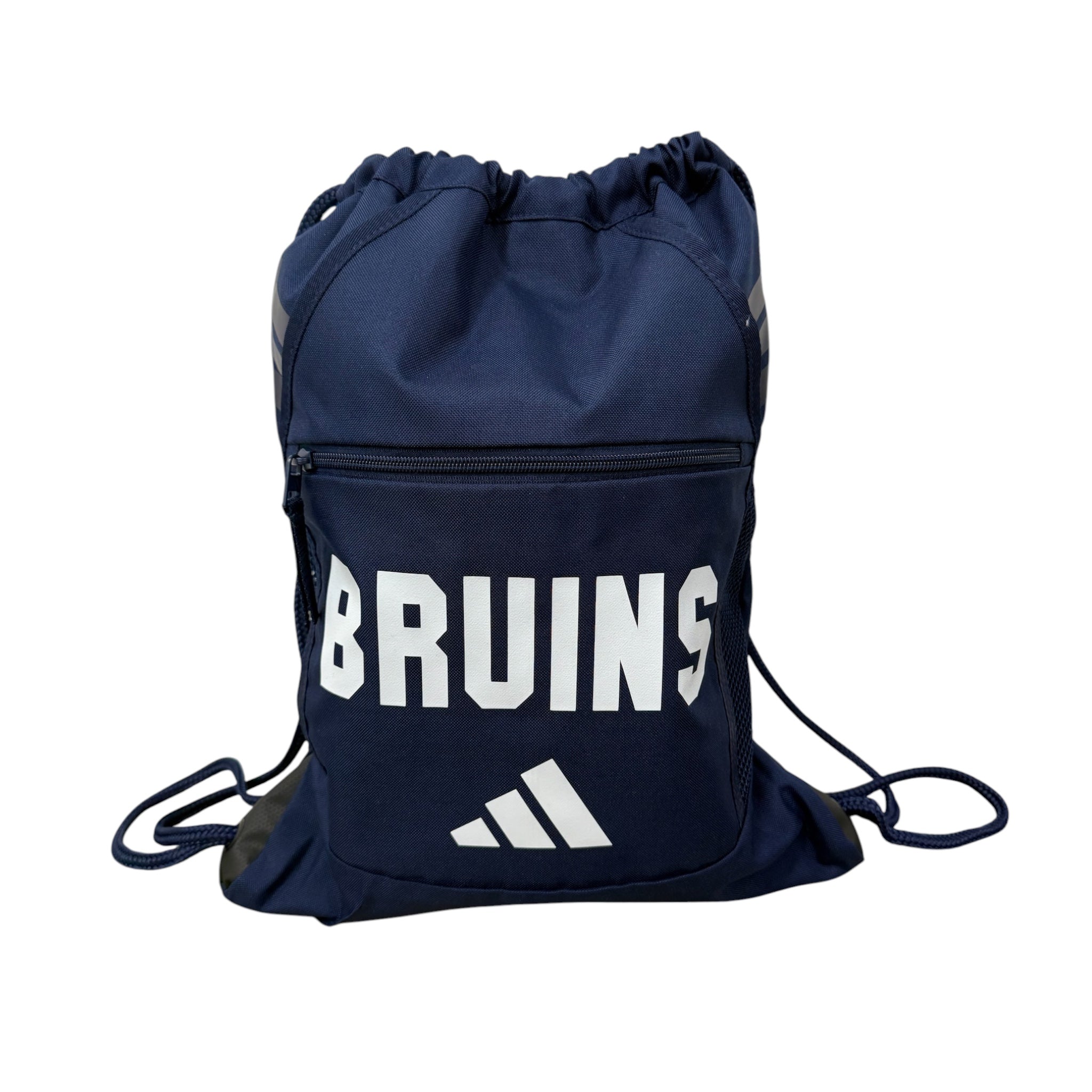 Adidas Navy Drawstring Backsack w/ Zipper Pouch - BRUINS