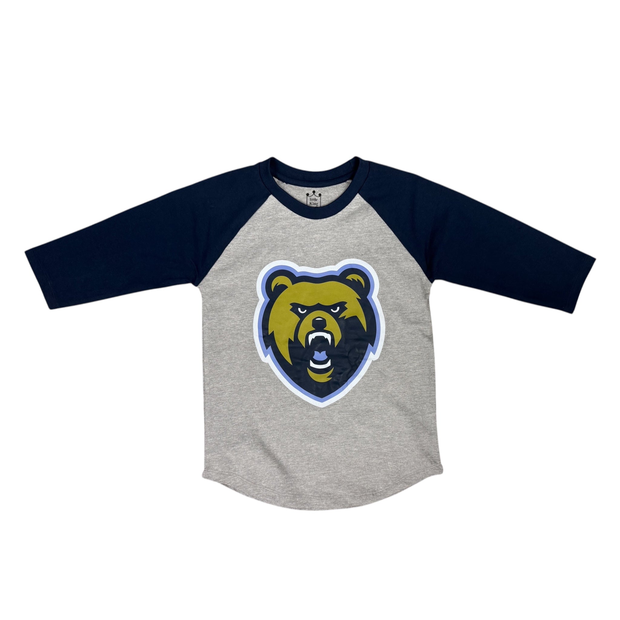 Youth 3/4 Sleeve Baseball Tee - Bear Head