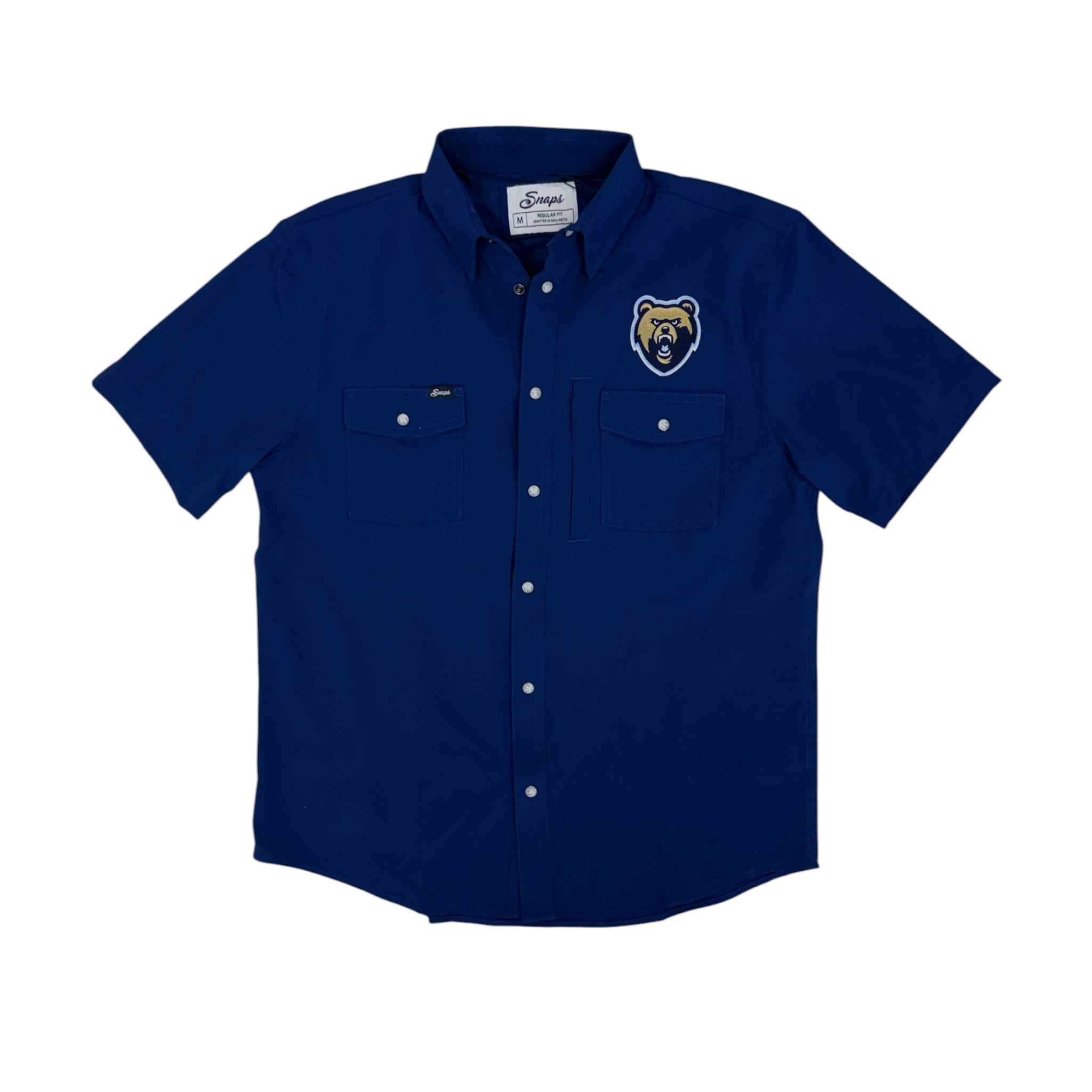 Snaps The Traveler Navy Short Sleeve - Bear Head
