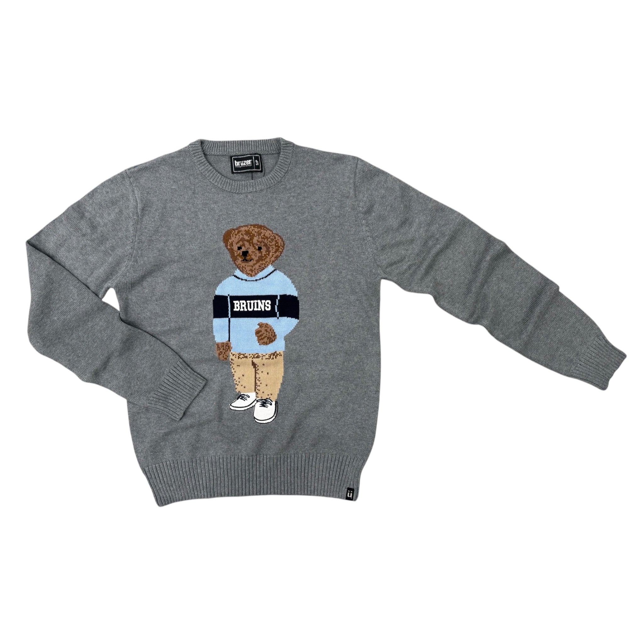 Adult Bruzer Grey Sweater - Bear w/ Sweater