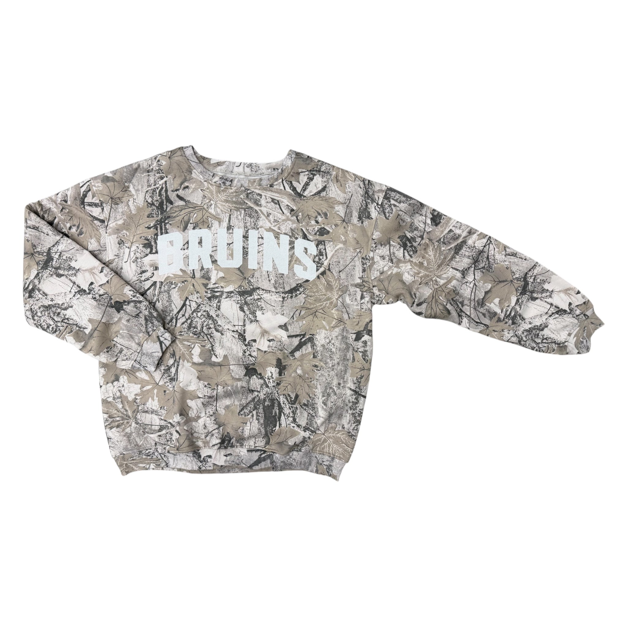 Women's Oversized Fleece Camo Crew Sweatshirt - BRUINS