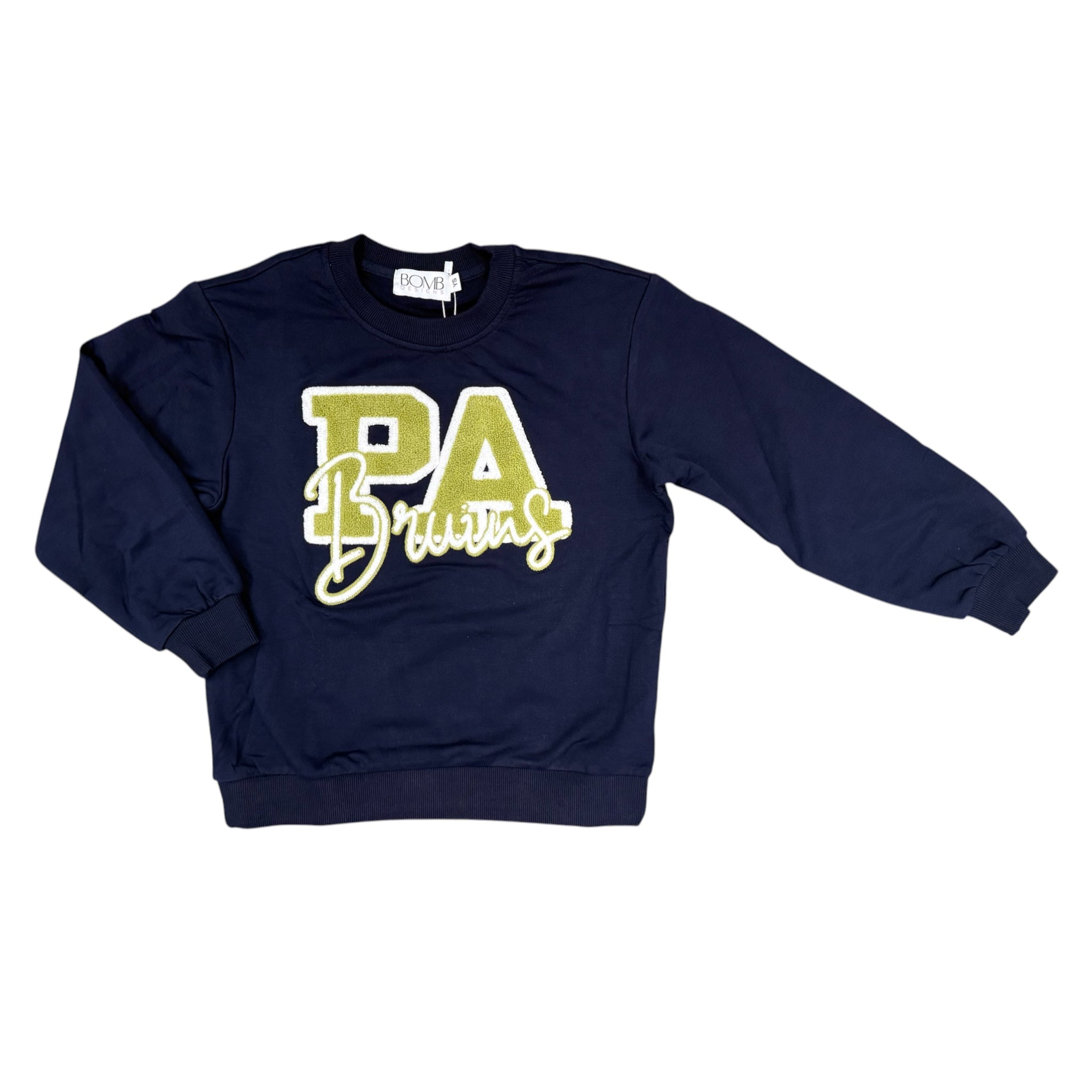 Girls' Navy Crew w/ Chenille Applique - PA Bruins