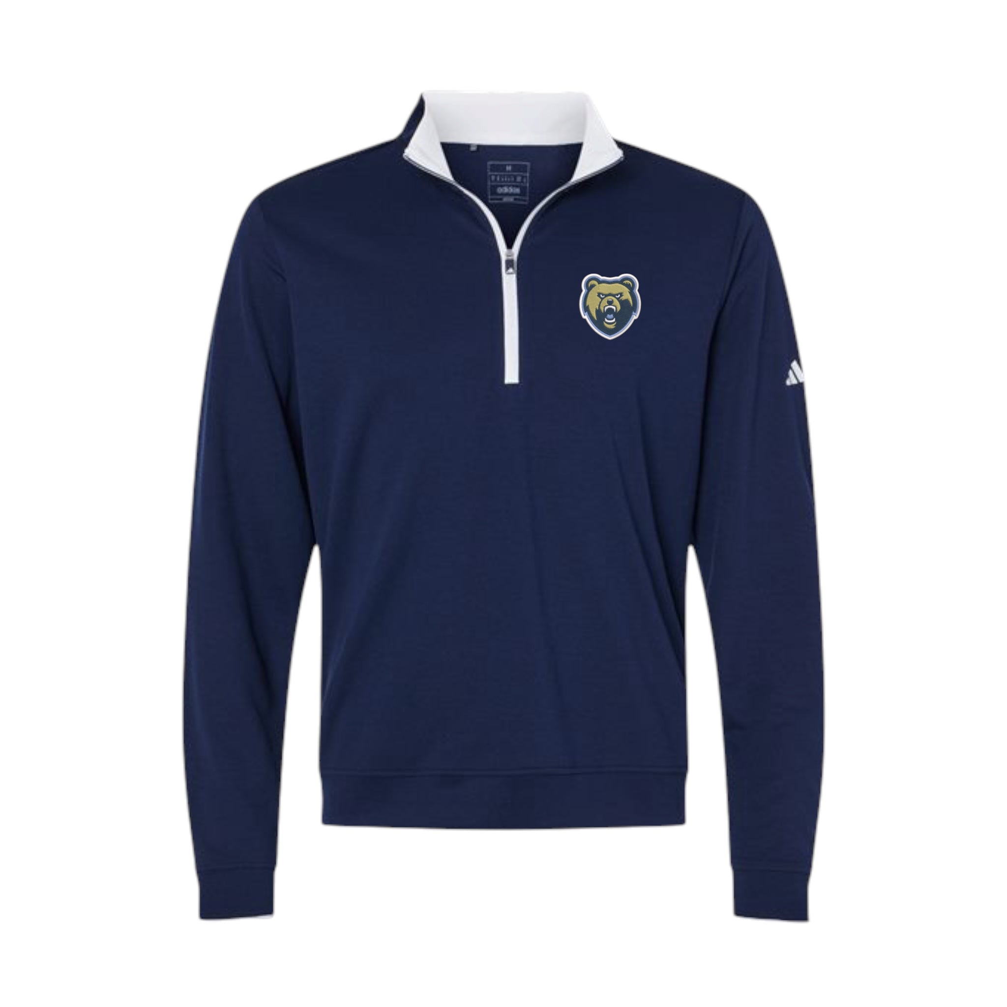 Men's Adidas Navy 1/4 Zip w/ White Trim - Embroidered Bear Head