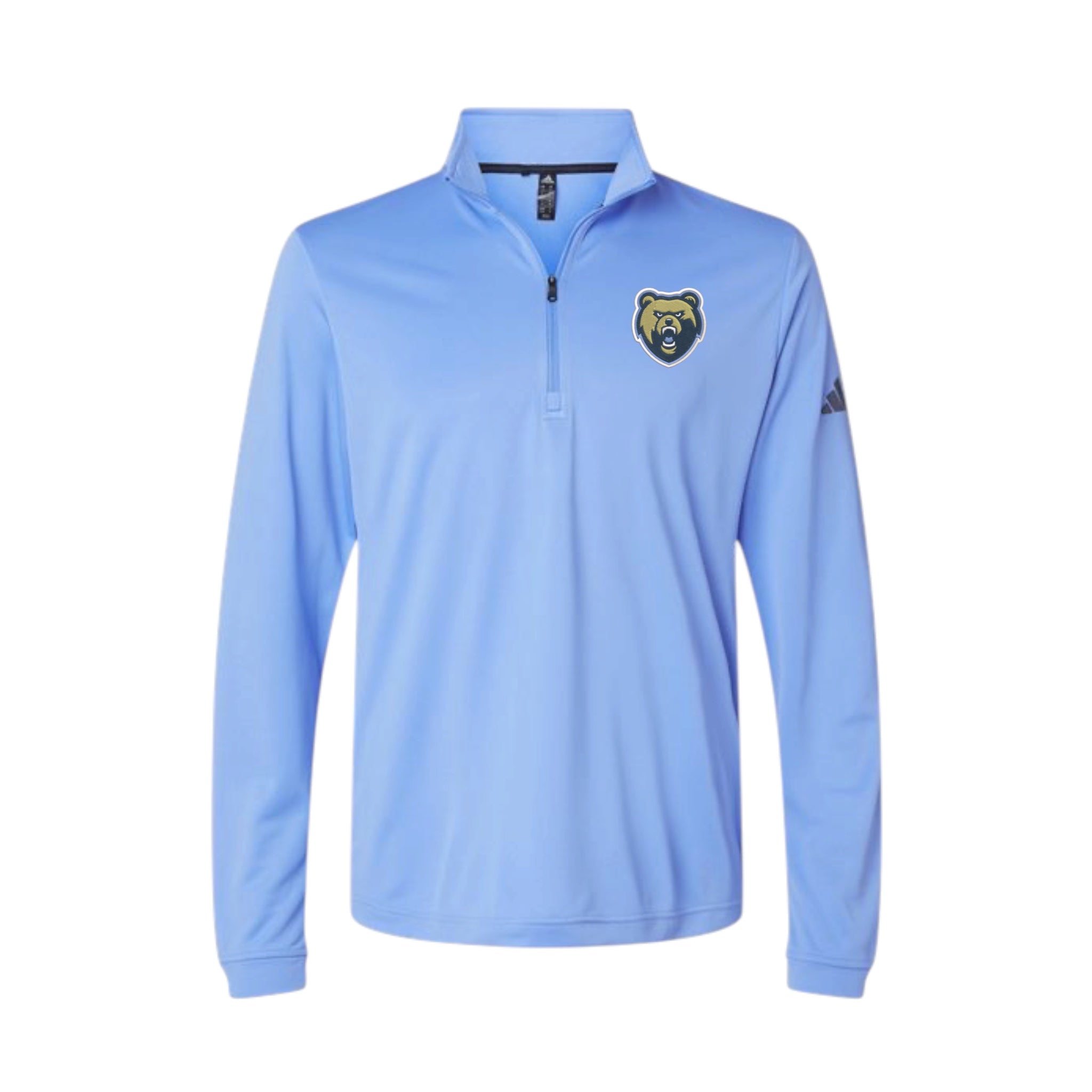 Men's Adidas Light Blue 1/4 Zip - Embroidered Bear Head