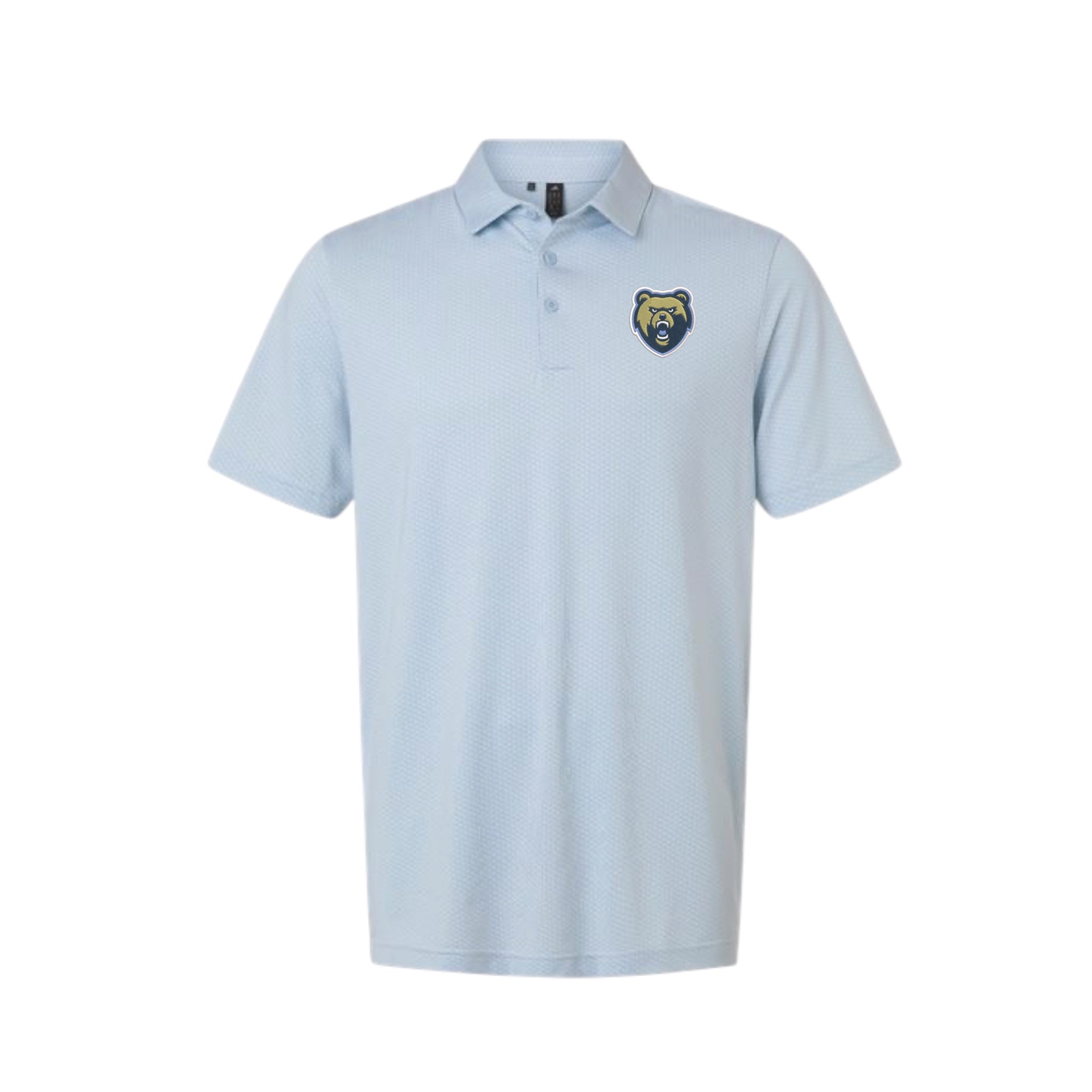 Men's Adidas Light Blue Diamond Print Polo - Bear Head