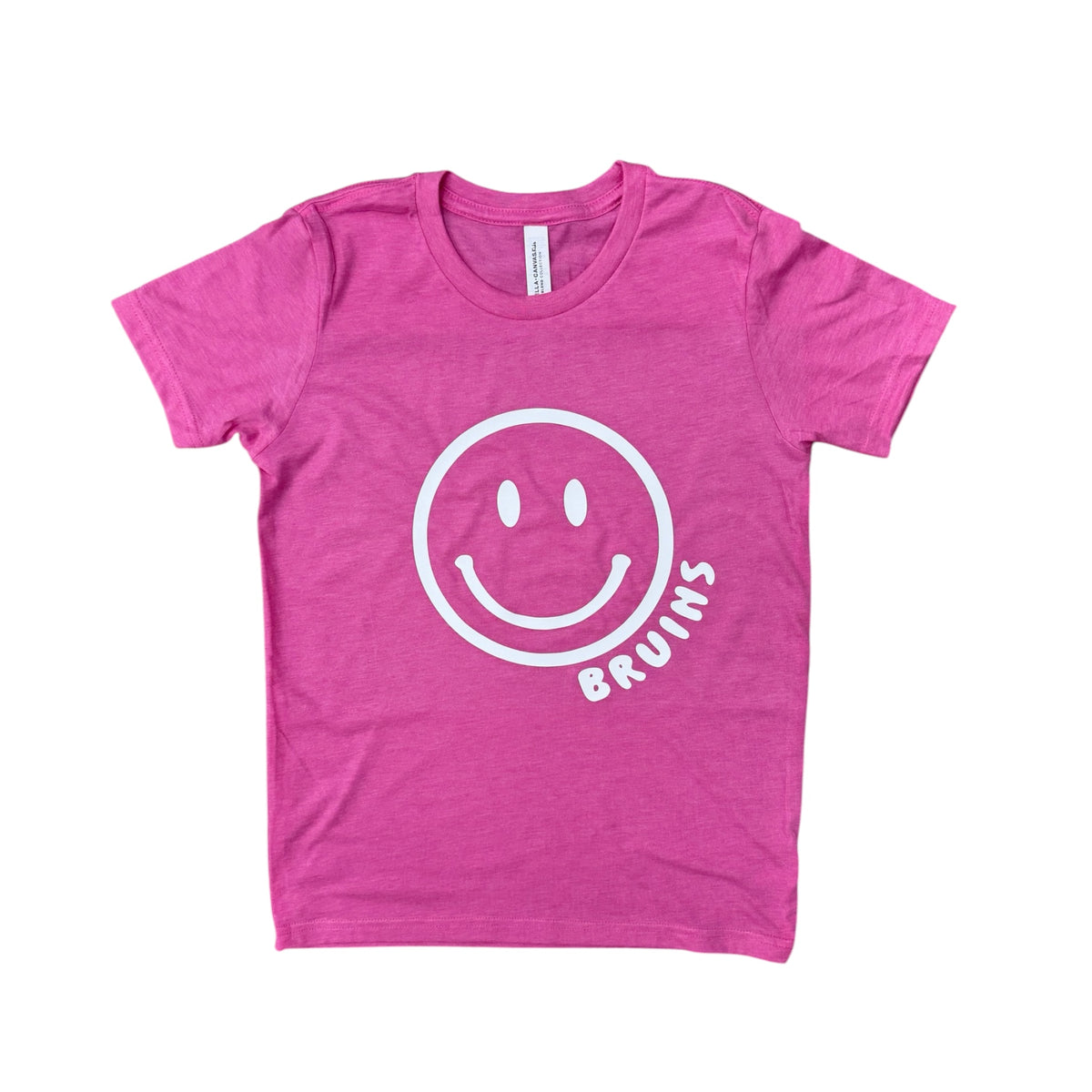 Girls' Pink Triblend SS Tee - Smiley/BRUINS